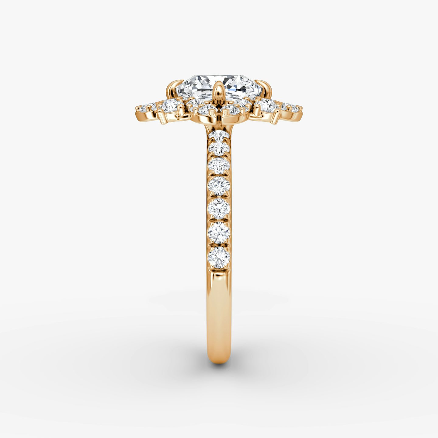 The Carnation | Cushion | 14k | Rose Gold | bandAccent: Pavé | diamondOrientation: vertical | caratWeight: other