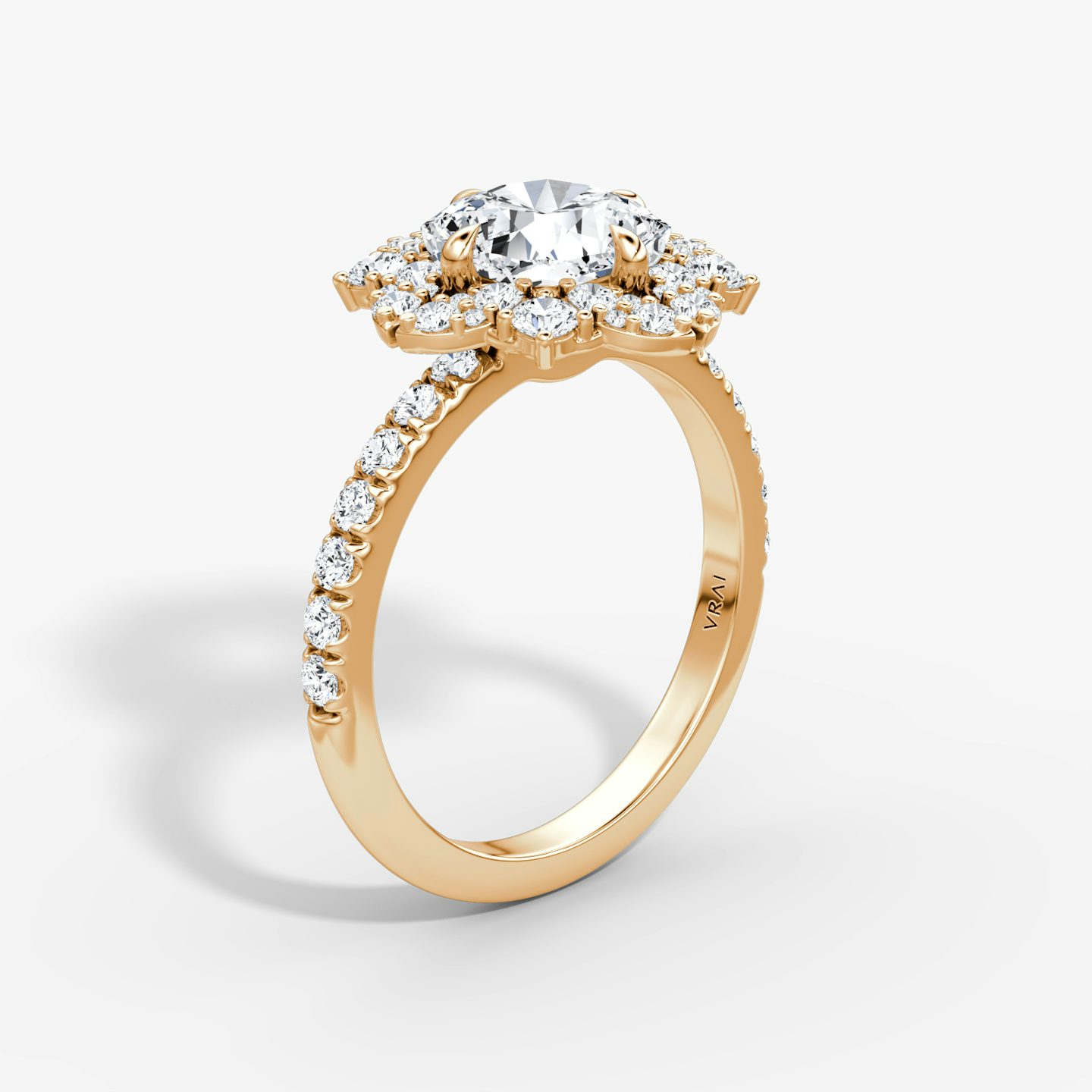 The Carnation | Cushion | 14k | Rose Gold | bandAccent: Pavé | diamondOrientation: vertical | caratWeight: other
