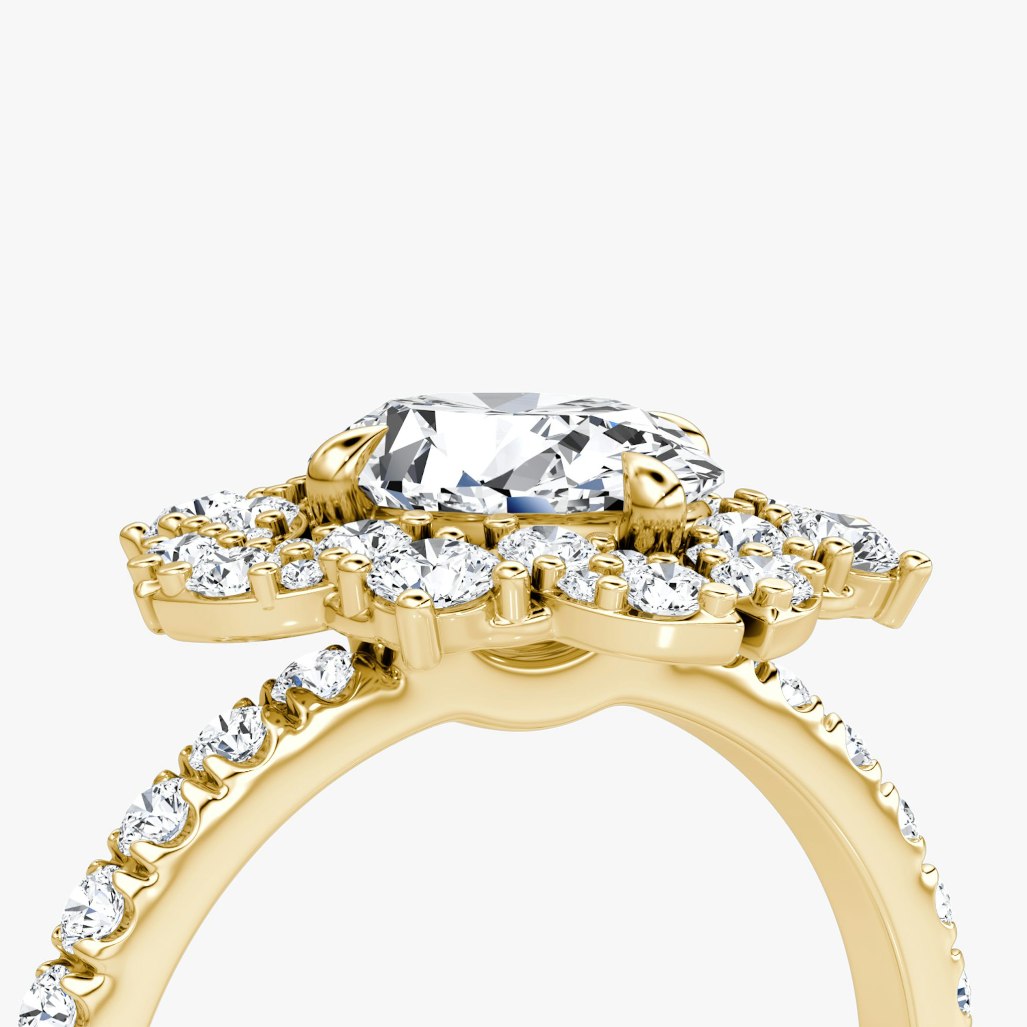 The Carnation | Oval | 18k | Yellow Gold | bandAccent: Pavé | diamondOrientation: vertical | caratWeight: other