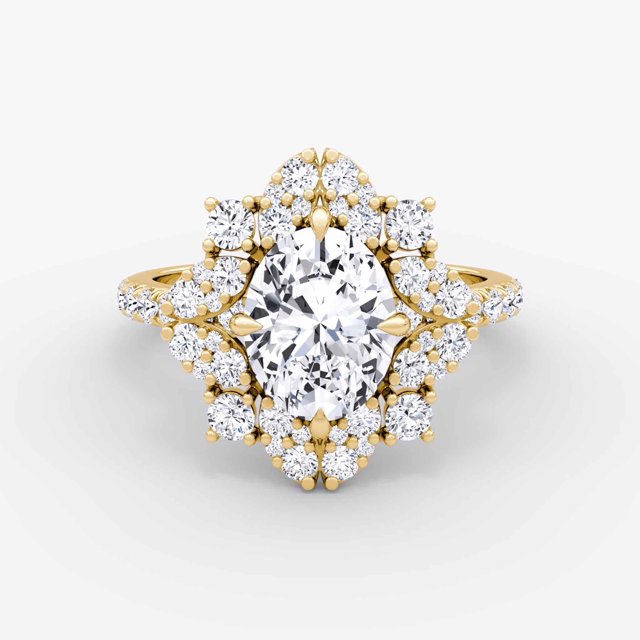 The Carnation | Oval | 18k | Yellow Gold | bandAccent: Pavé | diamondOrientation: vertical | caratWeight: other