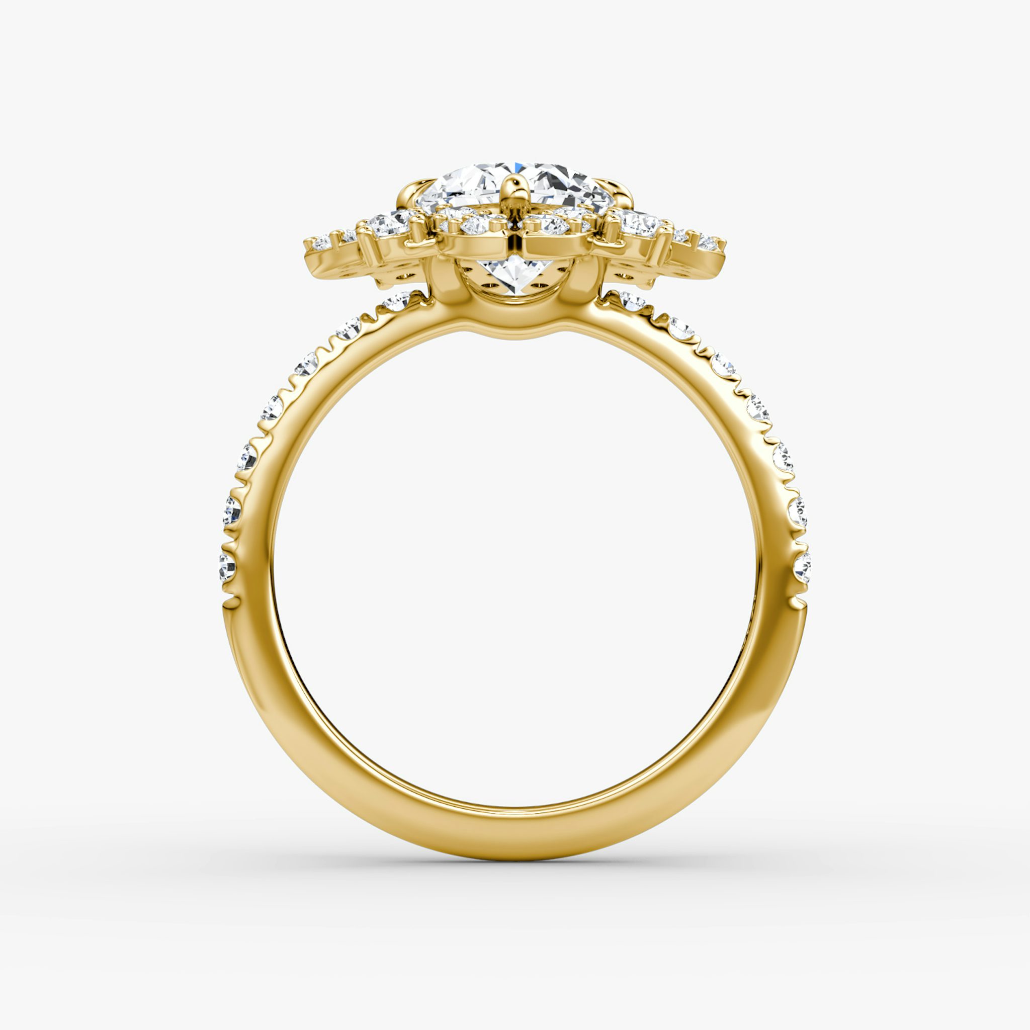The Carnation | Oval | 18k | Yellow Gold | bandAccent: Pavé | diamondOrientation: vertical | caratWeight: other