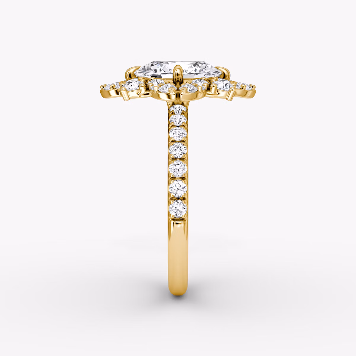 The Carnation | Oval | 18k | Yellow Gold | bandAccent: Pavé | diamondOrientation: vertical | caratWeight: other