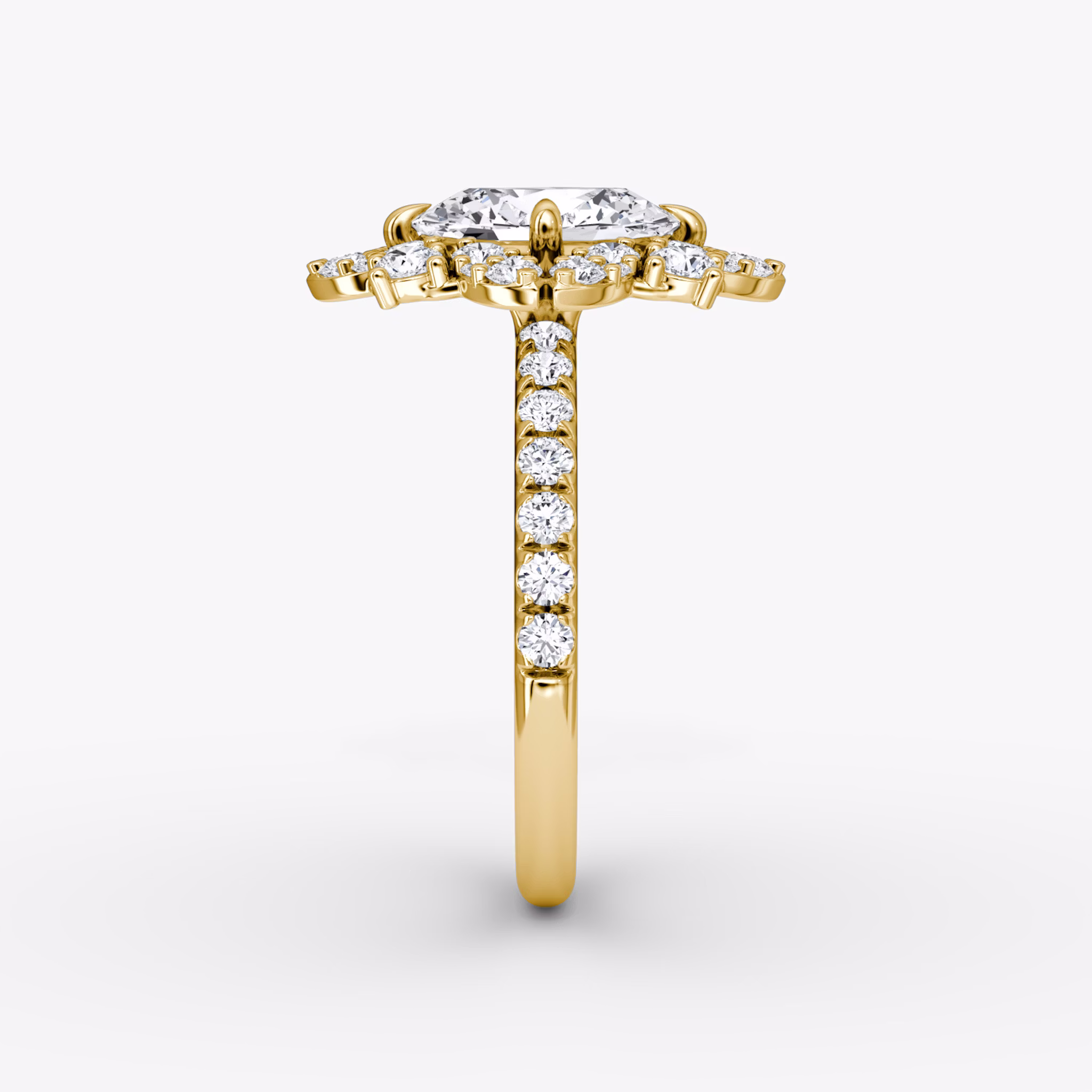 The Carnation | Oval | 18k | Yellow Gold | bandAccent: Pavé | diamondOrientation: vertical | caratWeight: other
