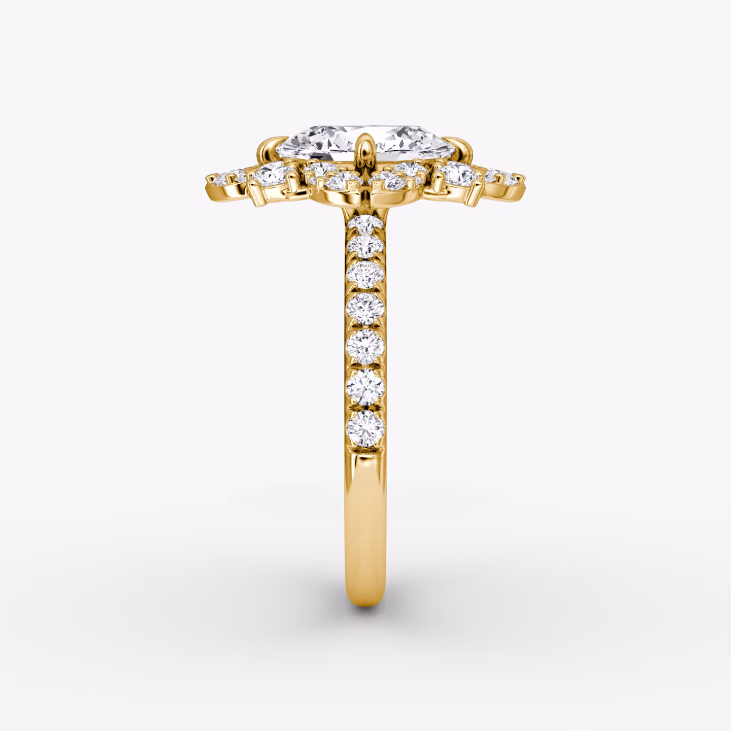 The Carnation | Oval | 18k | Yellow Gold | bandAccent: Pavé | diamondOrientation: vertical | caratWeight: other