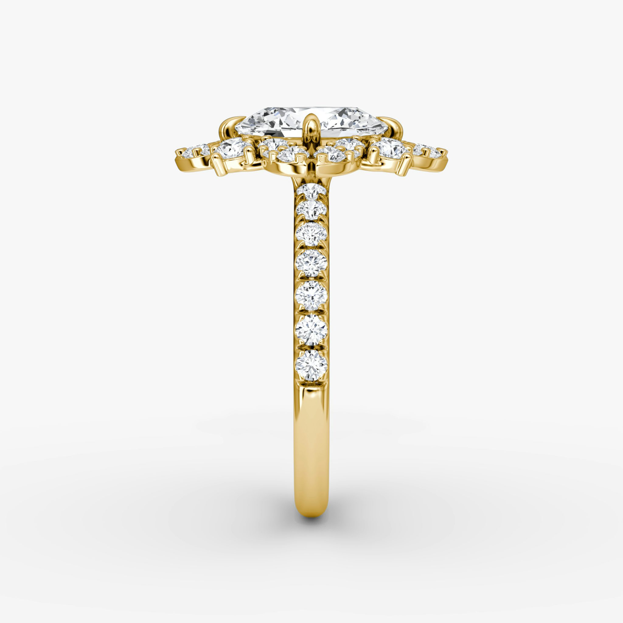 The Carnation | Oval | 18k | Yellow Gold | bandAccent: Pavé | diamondOrientation: vertical | caratWeight: other