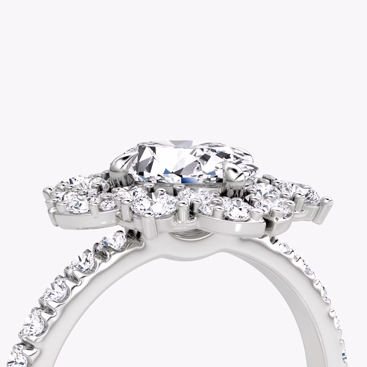 The Carnation | Oval | 18k | White Gold | bandAccent: Pavé | diamondOrientation: vertical | caratWeight: other