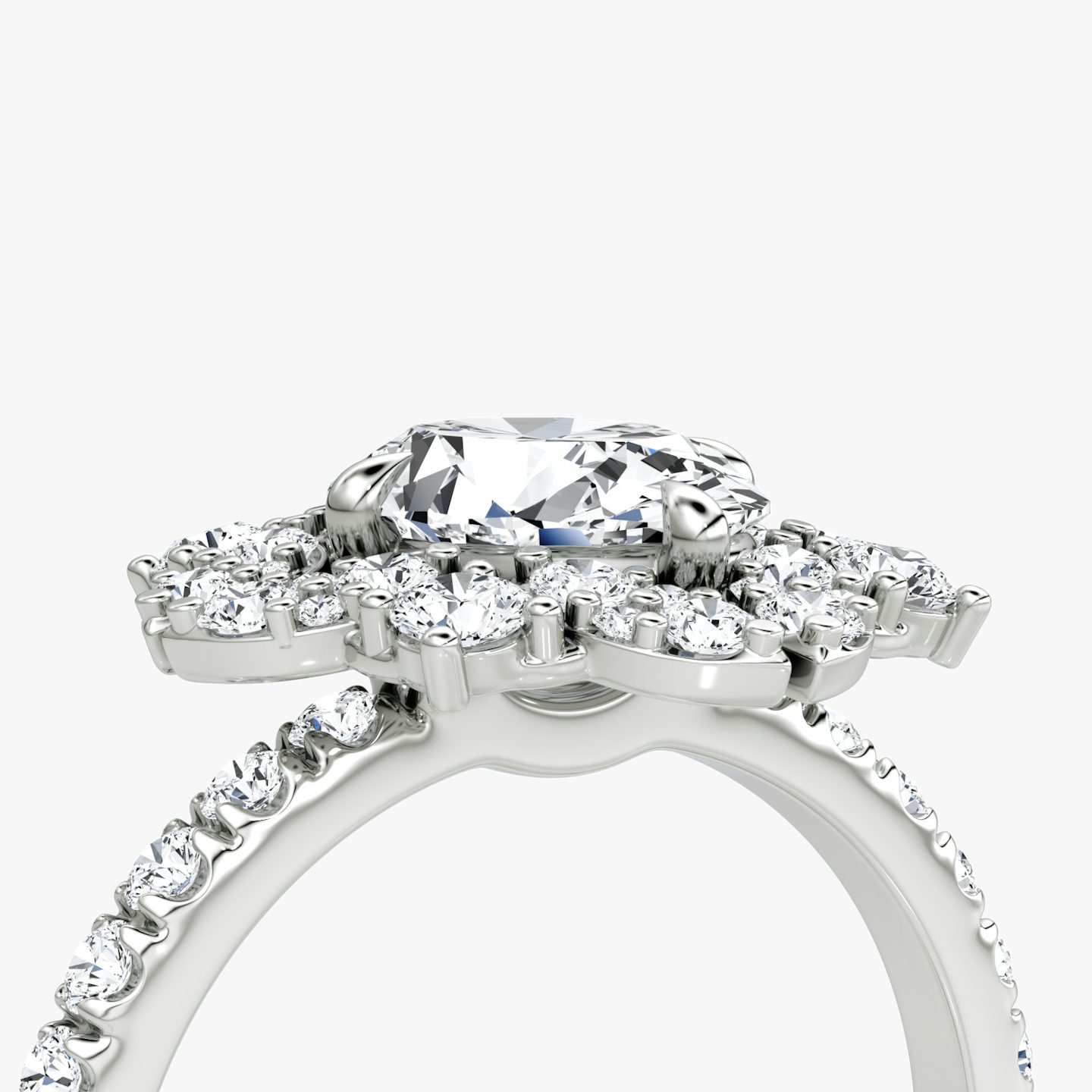 The Carnation | Oval | 18k | White Gold | bandAccent: Pavé | diamondOrientation: vertical | caratWeight: other