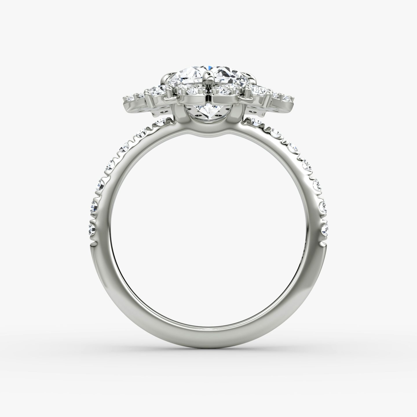 The Carnation | Oval | 18k | White Gold | bandAccent: Pavé | diamondOrientation: vertical | caratWeight: other