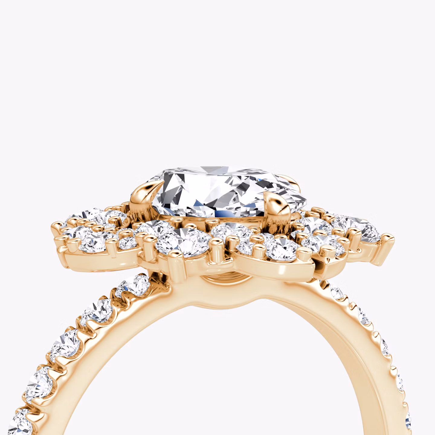 The Carnation | Oval | 14k | Rose Gold | bandAccent: Pavé | diamondOrientation: vertical | caratWeight: other