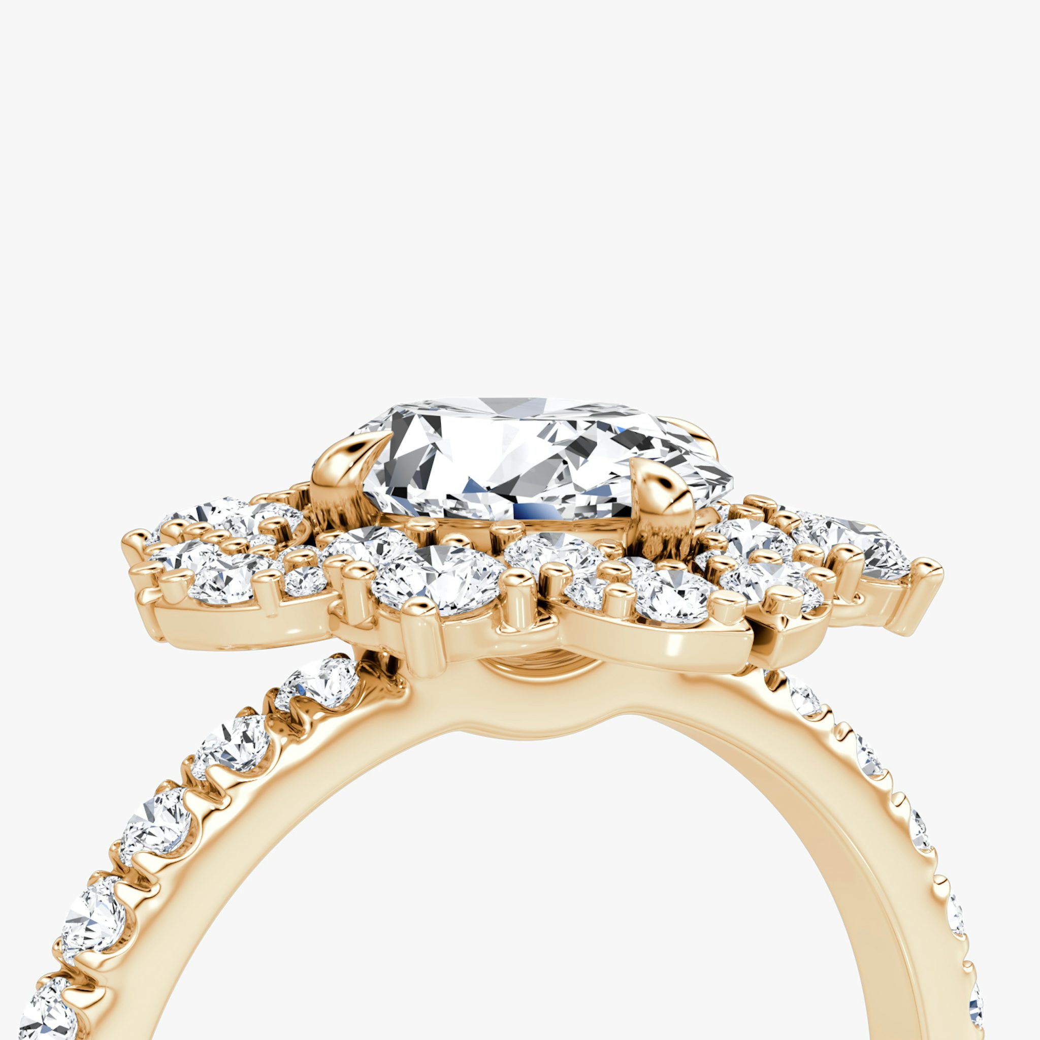 The Carnation | Oval | 14k | Rose Gold | bandAccent: Pavé | diamondOrientation: vertical | caratWeight: other