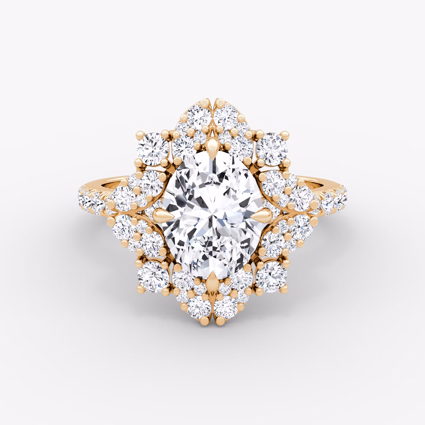 The Carnation | Oval | 14k | Rose Gold | bandAccent: Pavé | diamondOrientation: vertical | caratWeight: other