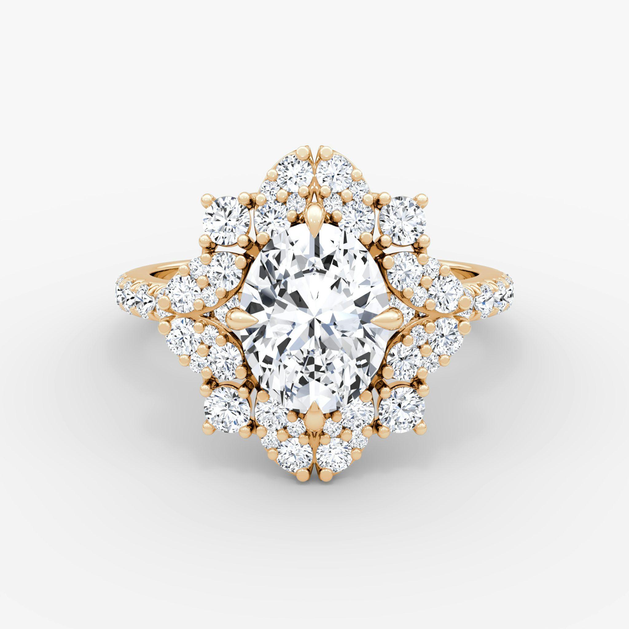 The Carnation | Oval | 14k | Rose Gold | bandAccent: Pavé | diamondOrientation: vertical | caratWeight: other