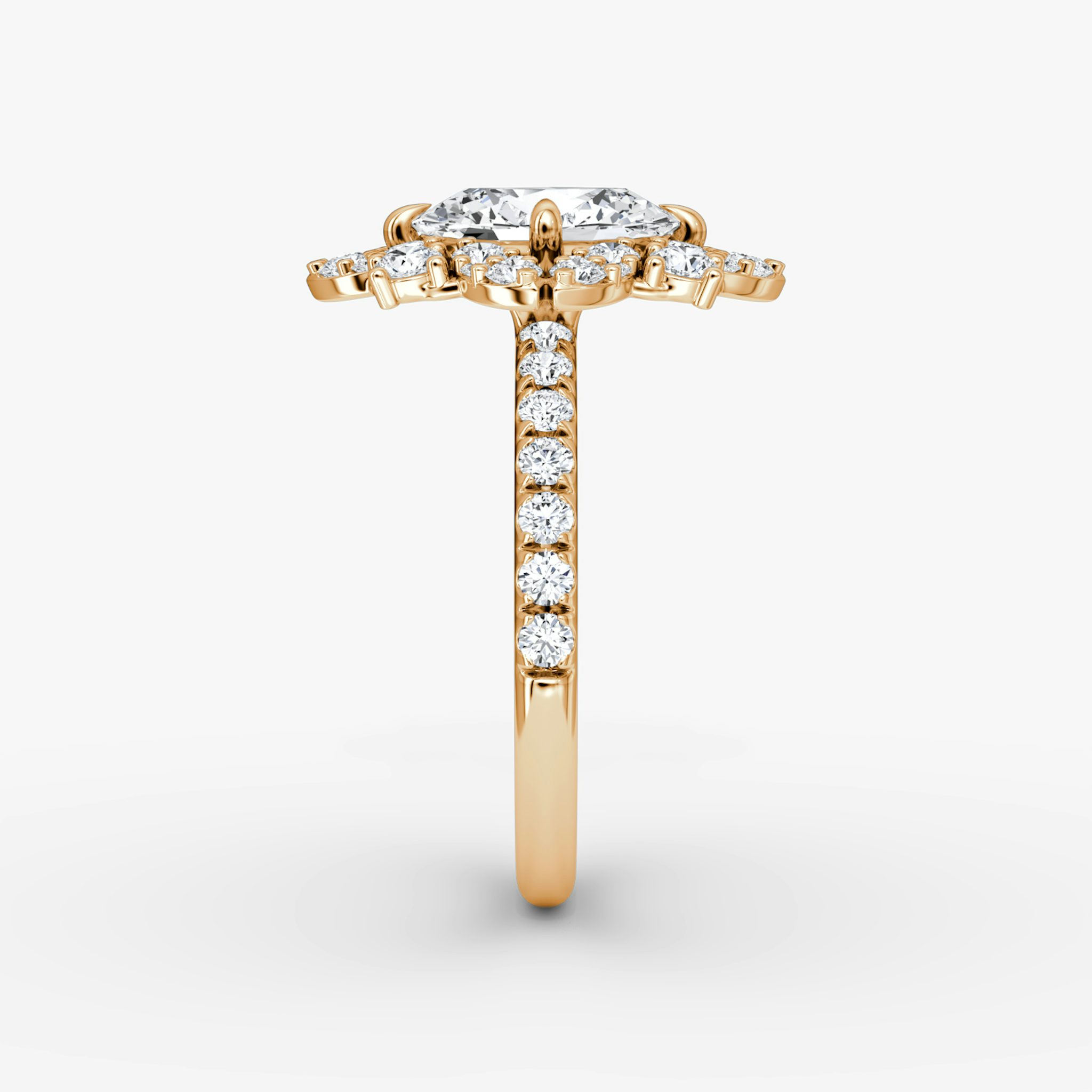 The Carnation | Oval | 14k | Rose Gold | bandAccent: Pavé | diamondOrientation: vertical | caratWeight: other