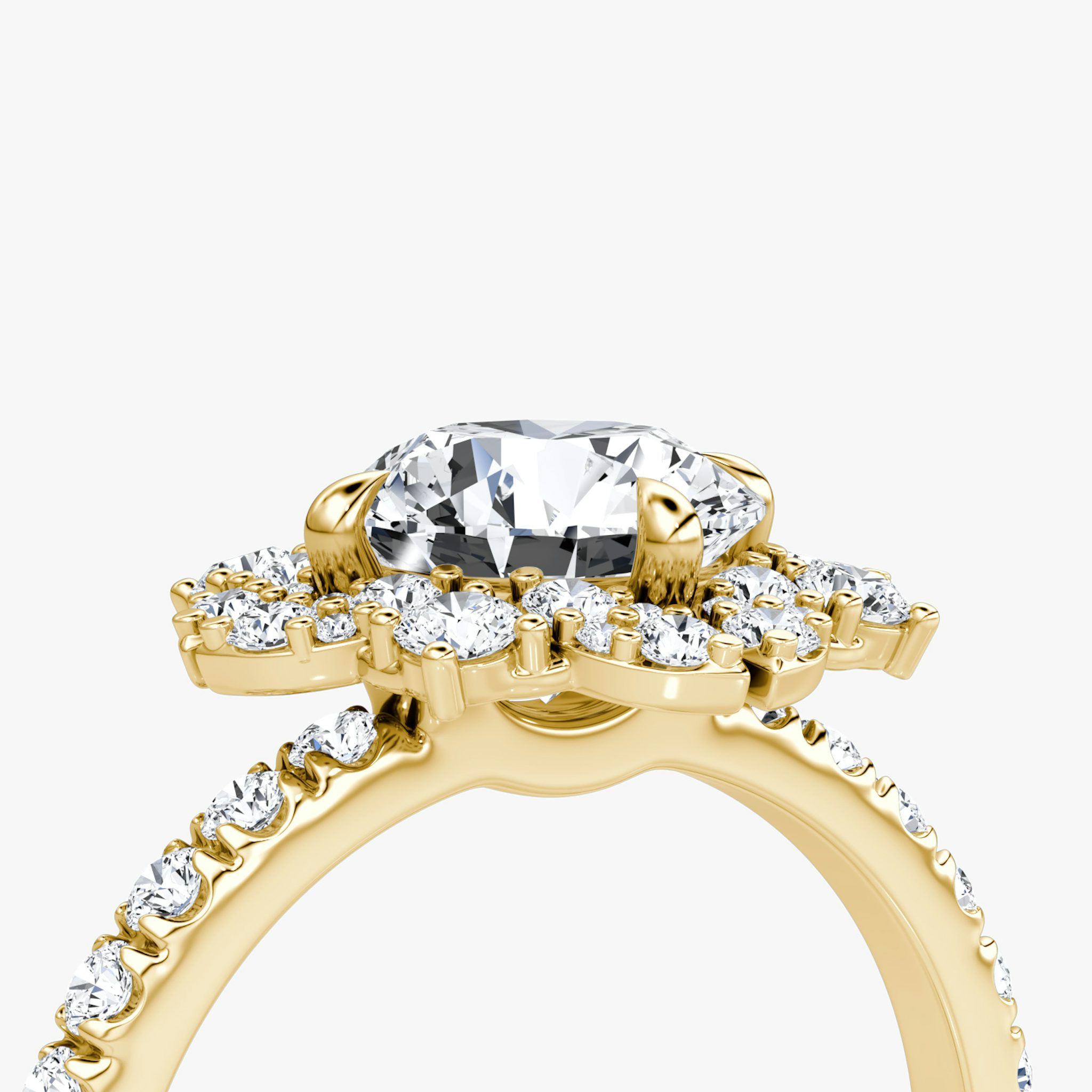 The Carnation | Round Brilliant | 18k | Yellow Gold | bandAccent: Pavé | caratWeight: other | diamondOrientation: vertical