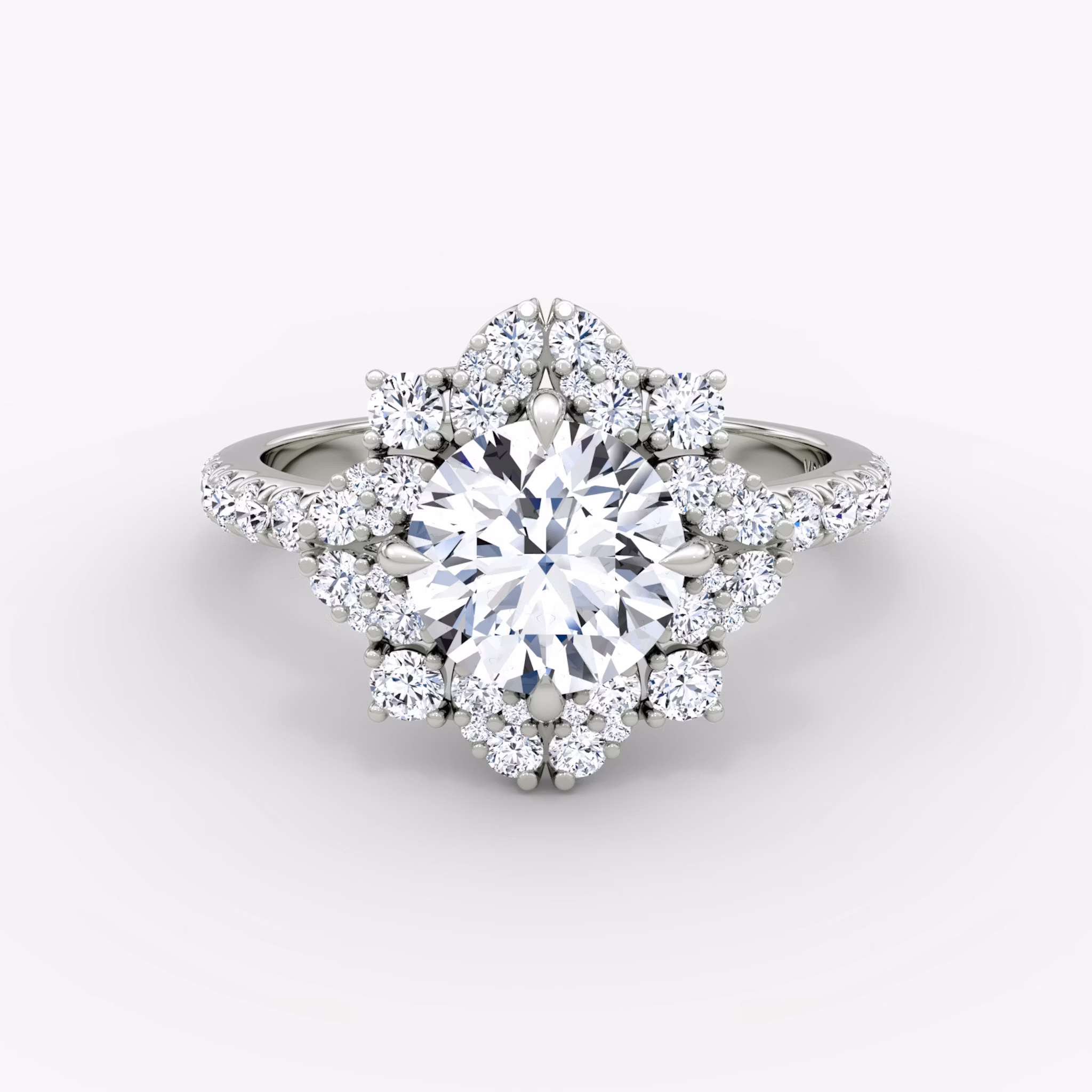 Carnation Round Brilliant | White Gold