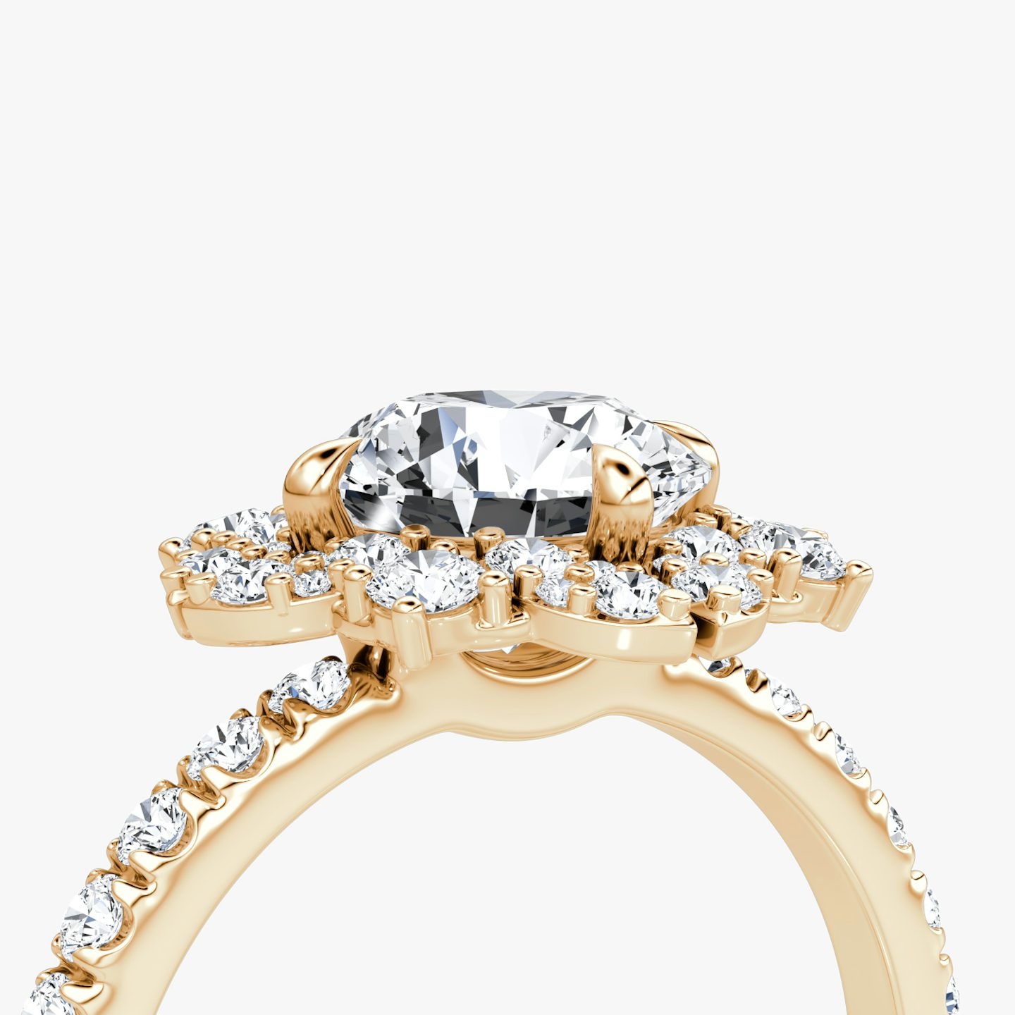 The Carnation | Round Brilliant | 14k | Rose Gold | bandAccent: Pavé | caratWeight: 1.5ct | diamondOrientation: vertical