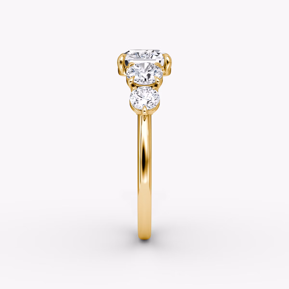 The Signature Five Stone | Asscher | 18k | Yellow Gold | bandAccent: Plain | diamondOrientation: vertical | caratWeight: other