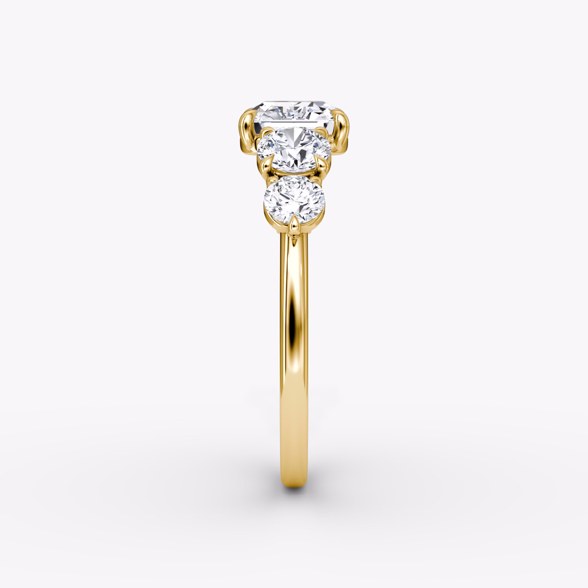 The Signature Five Stone | Asscher | 18k | Yellow Gold | bandAccent: Plain | diamondOrientation: vertical | caratWeight: other