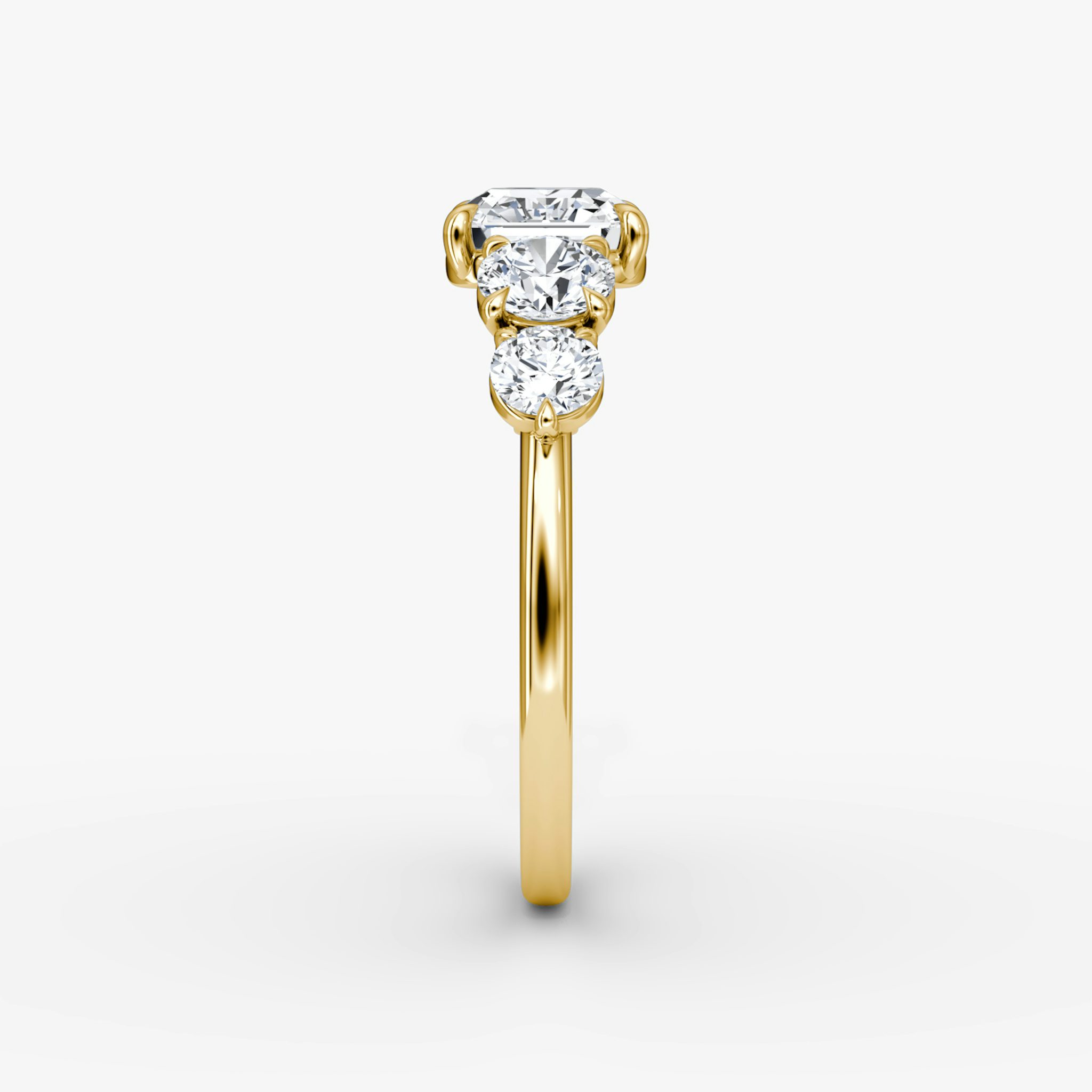 The Signature Five Stone | Asscher | 18k | Yellow Gold | bandAccent: Plain | diamondOrientation: vertical | caratWeight: other
