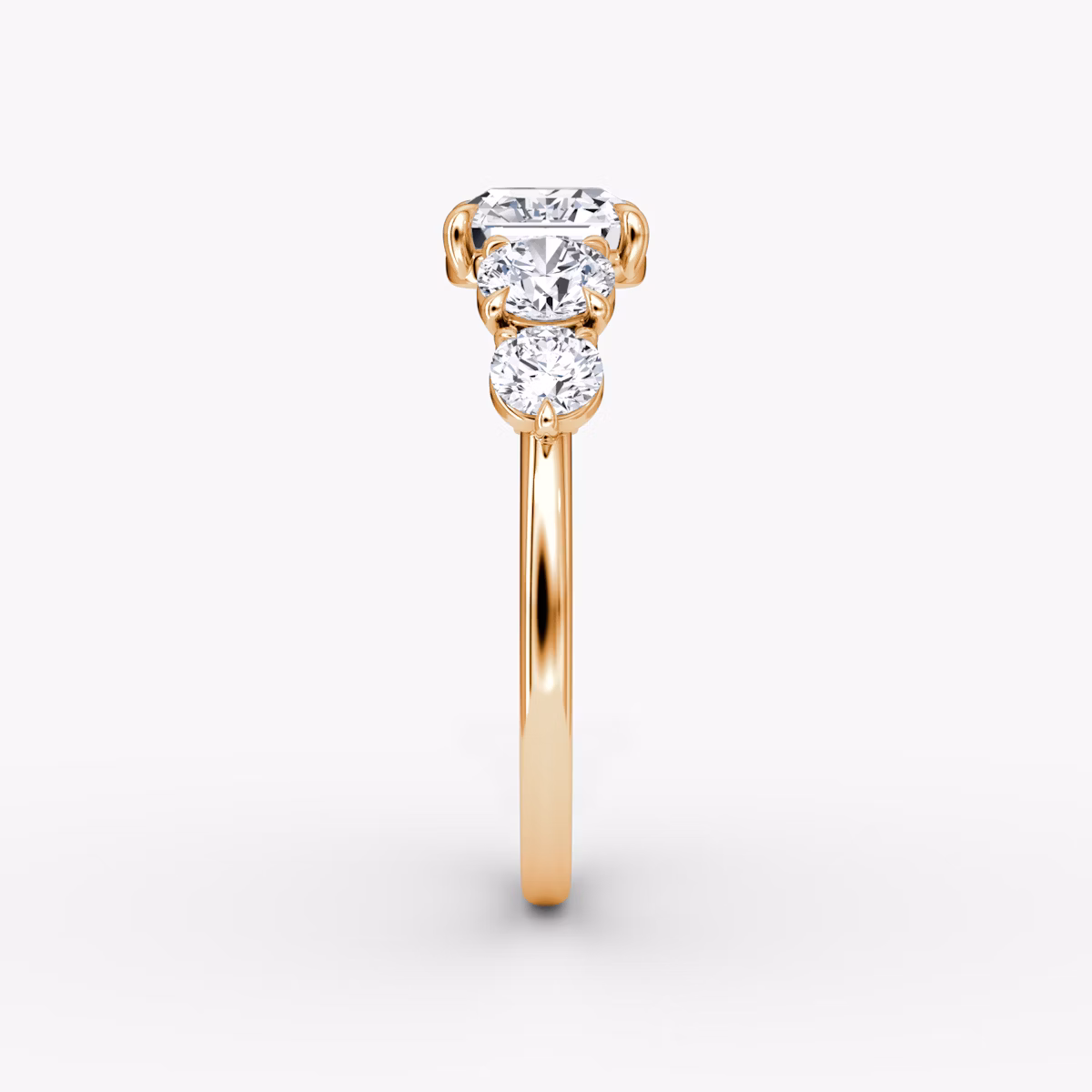 The Signature Five Stone | Asscher | 14k | Rose Gold | bandAccent: Plain | diamondOrientation: vertical | caratWeight: other