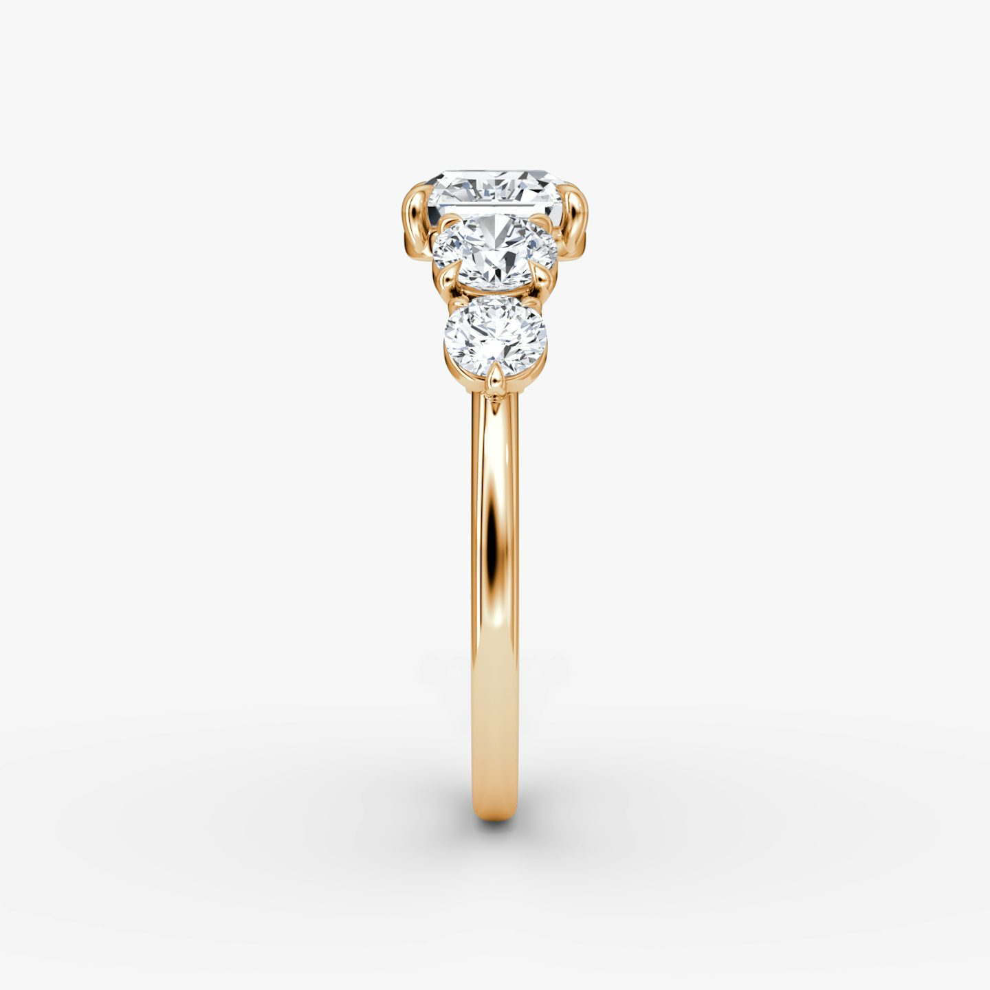 The Signature Five Stone | Asscher | 14k | Rose Gold | bandAccent: Plain | diamondOrientation: vertical | caratWeight: other