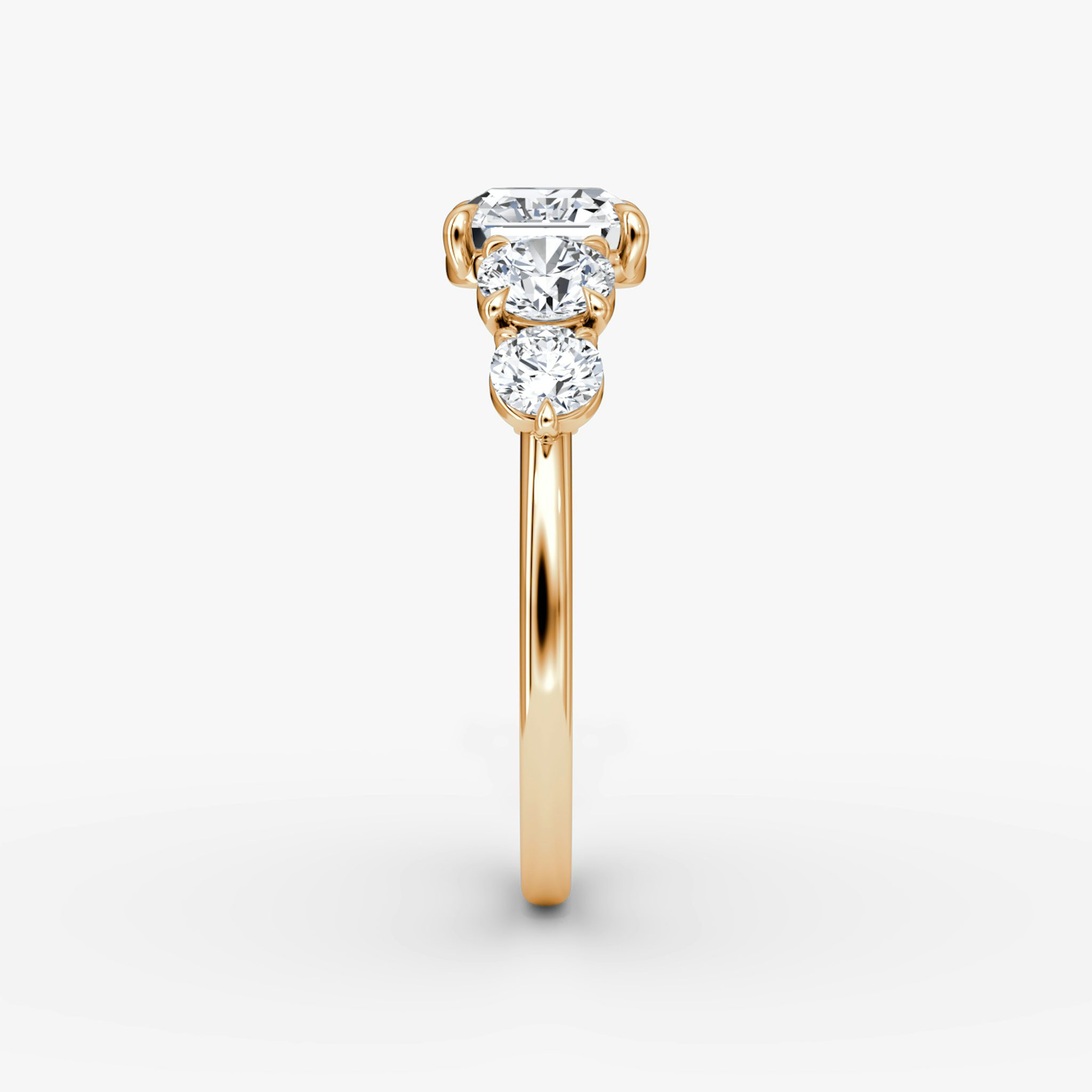 The Signature Five Stone | Asscher | 14k | Rose Gold | bandAccent: Plain | diamondOrientation: vertical | caratWeight: other