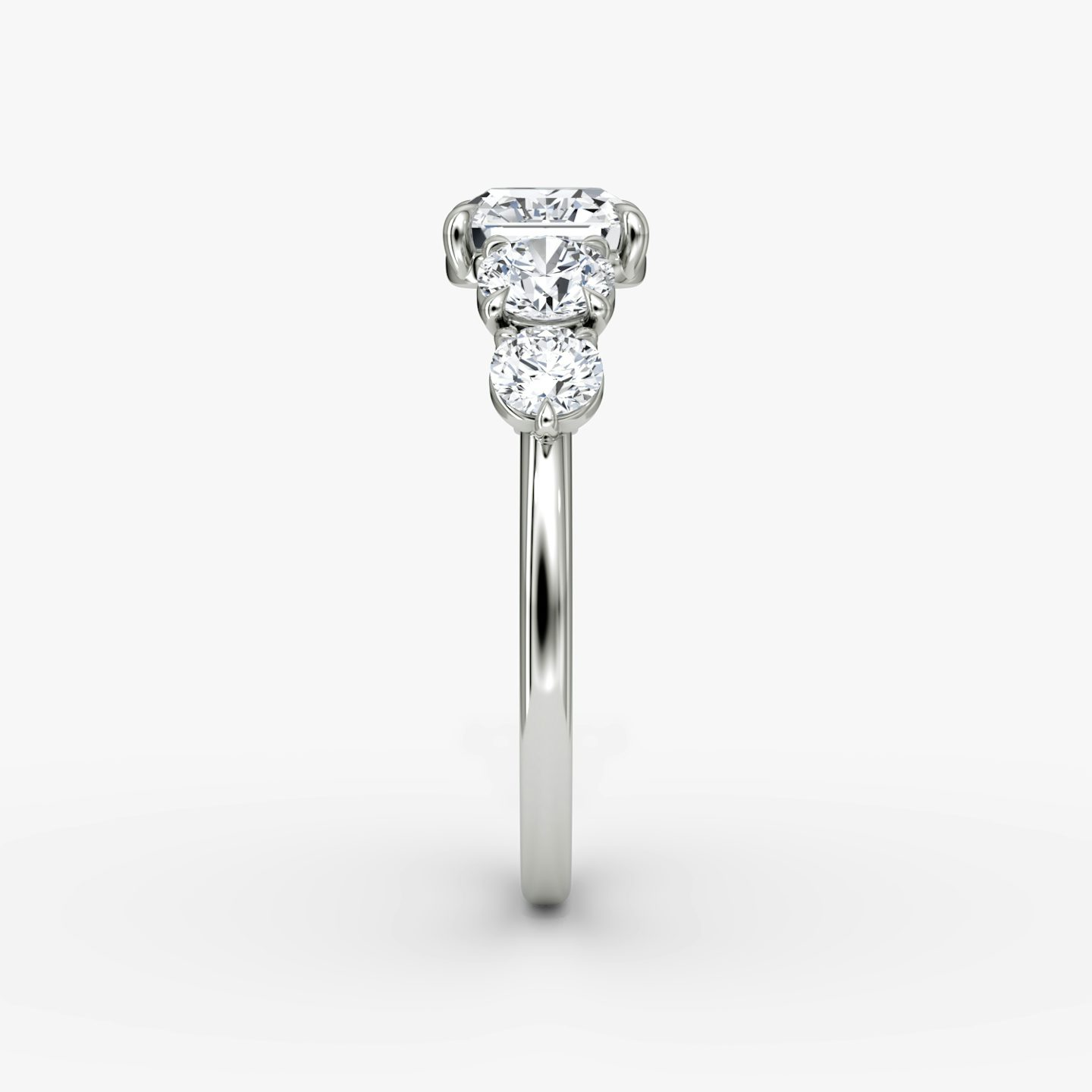 The Signature Five Stone | Asscher | 18k | White Gold | bandAccent: Plain | diamondOrientation: vertical | caratWeight: other