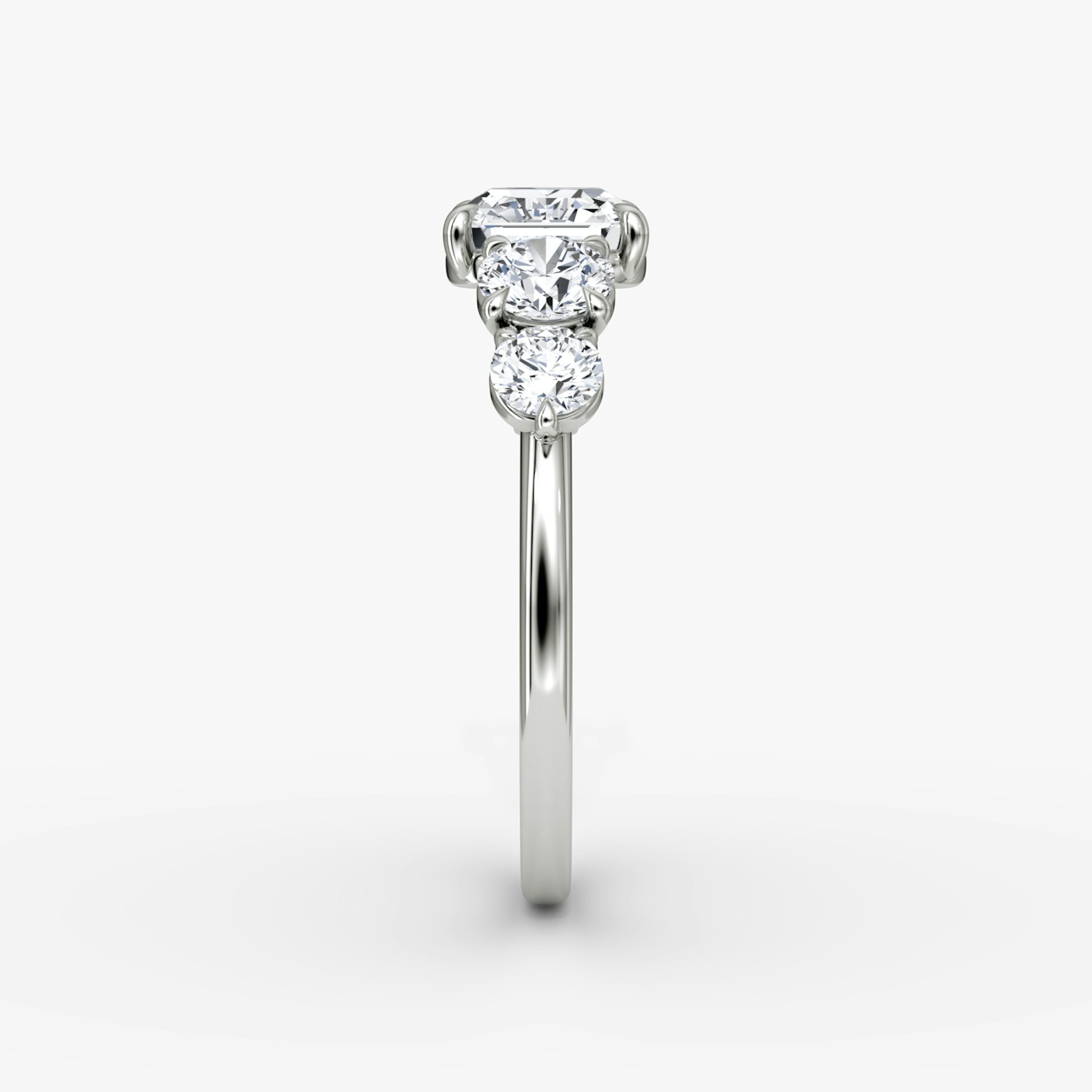 The Signature Five Stone | Asscher | 18k | White Gold | bandAccent: Plain | diamondOrientation: vertical | caratWeight: other