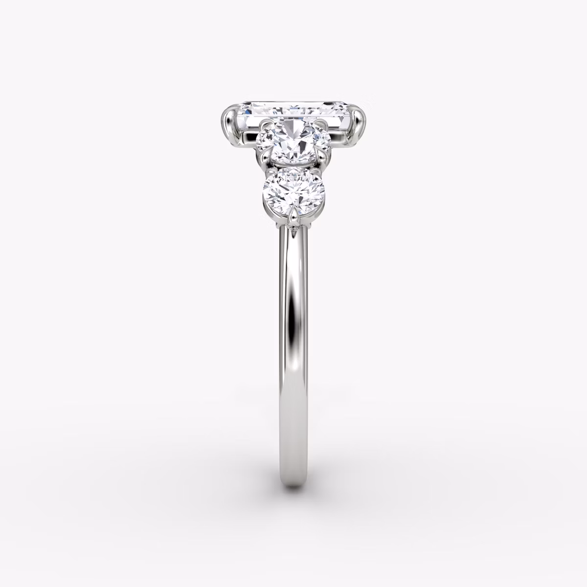 The Signature Five Stone | Emerald | Platinum | bandAccent: Plain | diamondOrientation: vertical | caratWeight: other