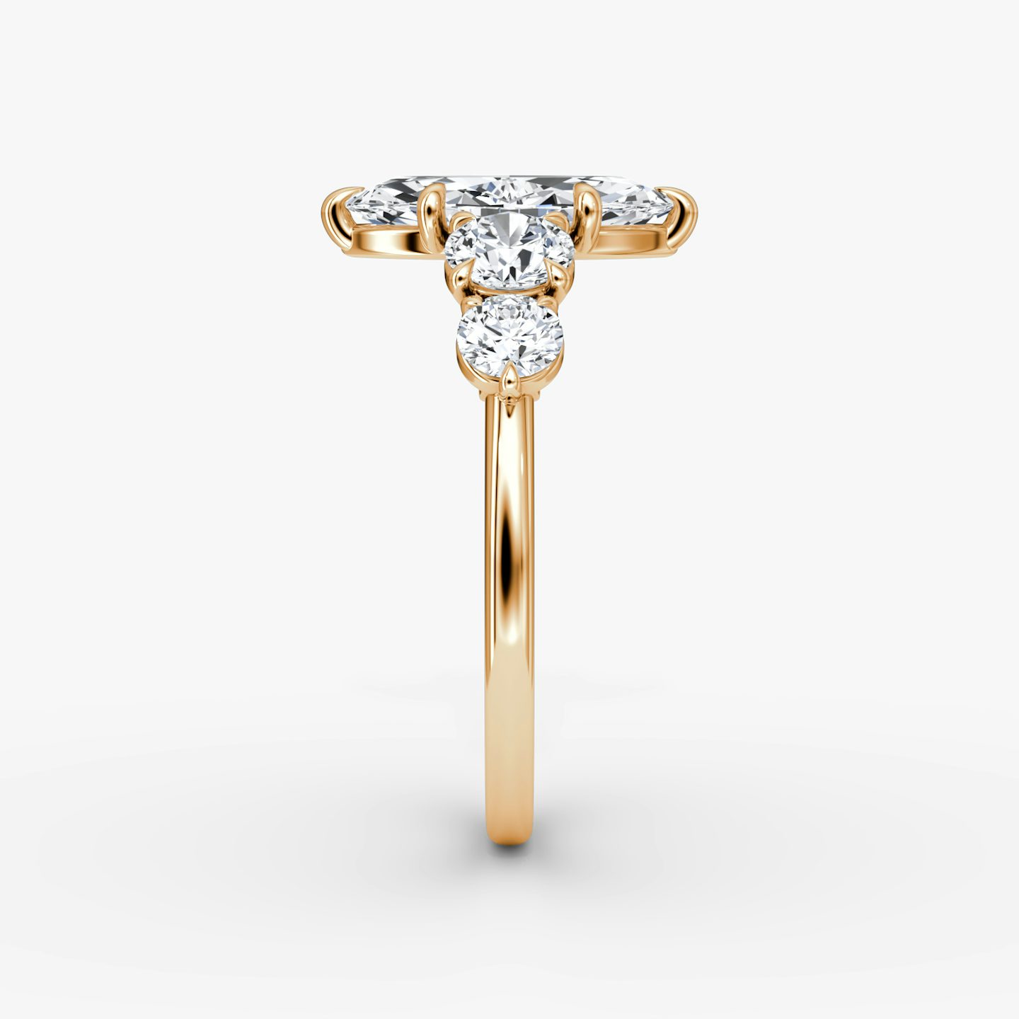Signature Five Stone | Marquise | 14k | Roségold | bandAccent: Ohne Pavé-Besatz | diamondOrientation: vertical | caratWeight: other