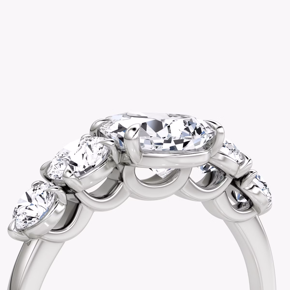 The Signature Five Stone | Pear | Platinum | bandAccent: Plain | diamondOrientation: vertical | caratWeight: other