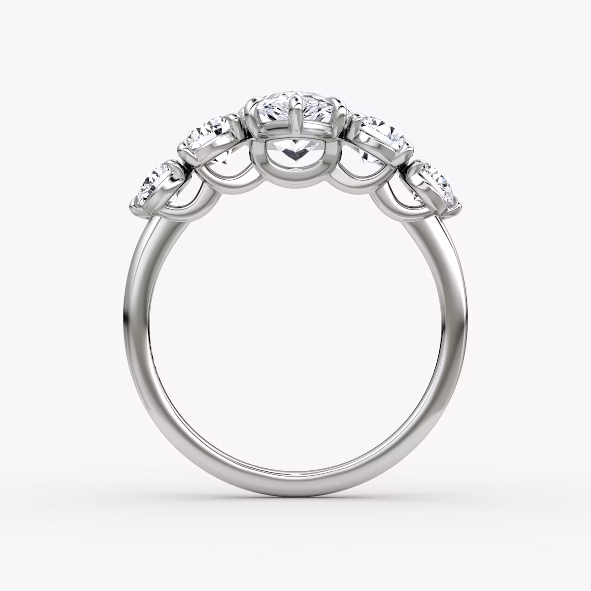 The Signature Five Stone | Pear | Platinum | bandAccent: Plain | diamondOrientation: vertical | caratWeight: other