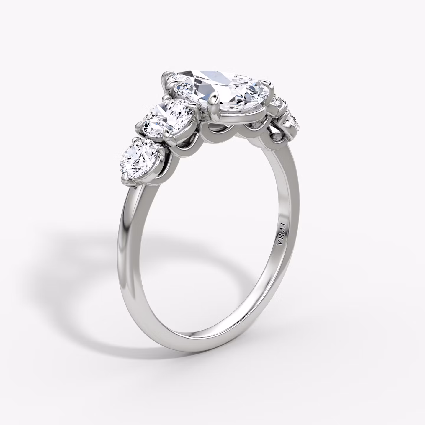 The Signature Five Stone | Pear | Platinum | bandAccent: Plain | diamondOrientation: vertical | caratWeight: other