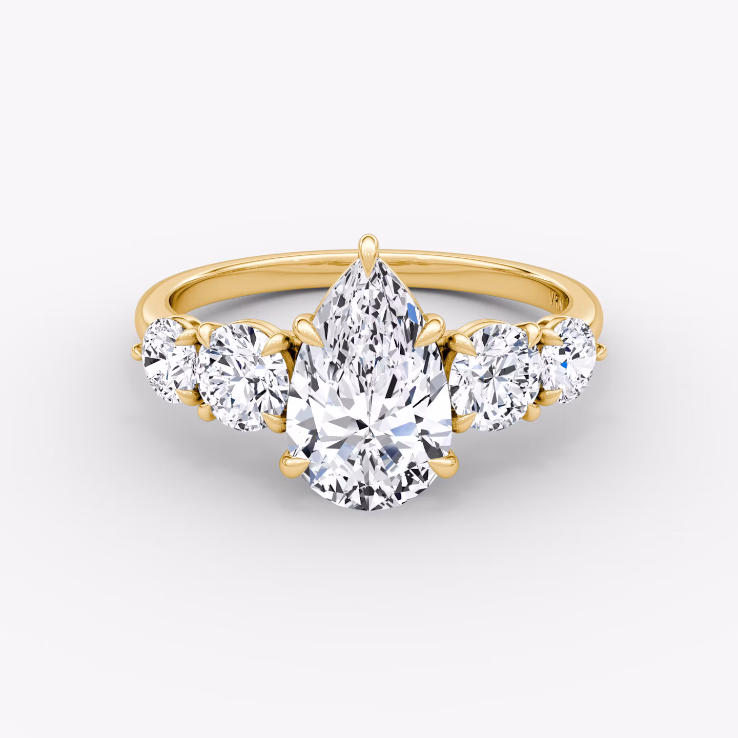 Signature Five Stone | Tropfen | 18k | Gelbgold | bandAccent: Ohne Pavé-Besatz | diamondOrientation: vertical | caratWeight: other