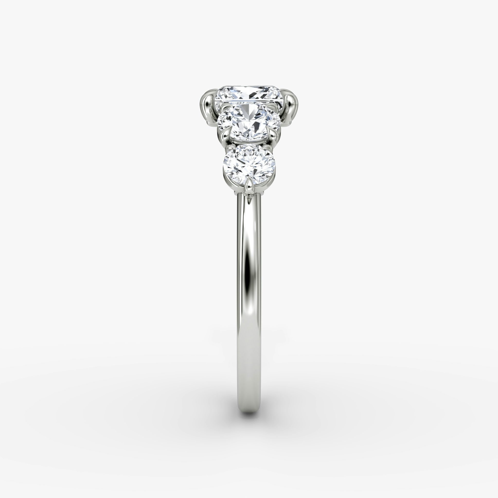 The Signature Five Stone | Princess | 18k | White Gold | bandAccent: Plain | diamondOrientation: vertical | caratWeight: other