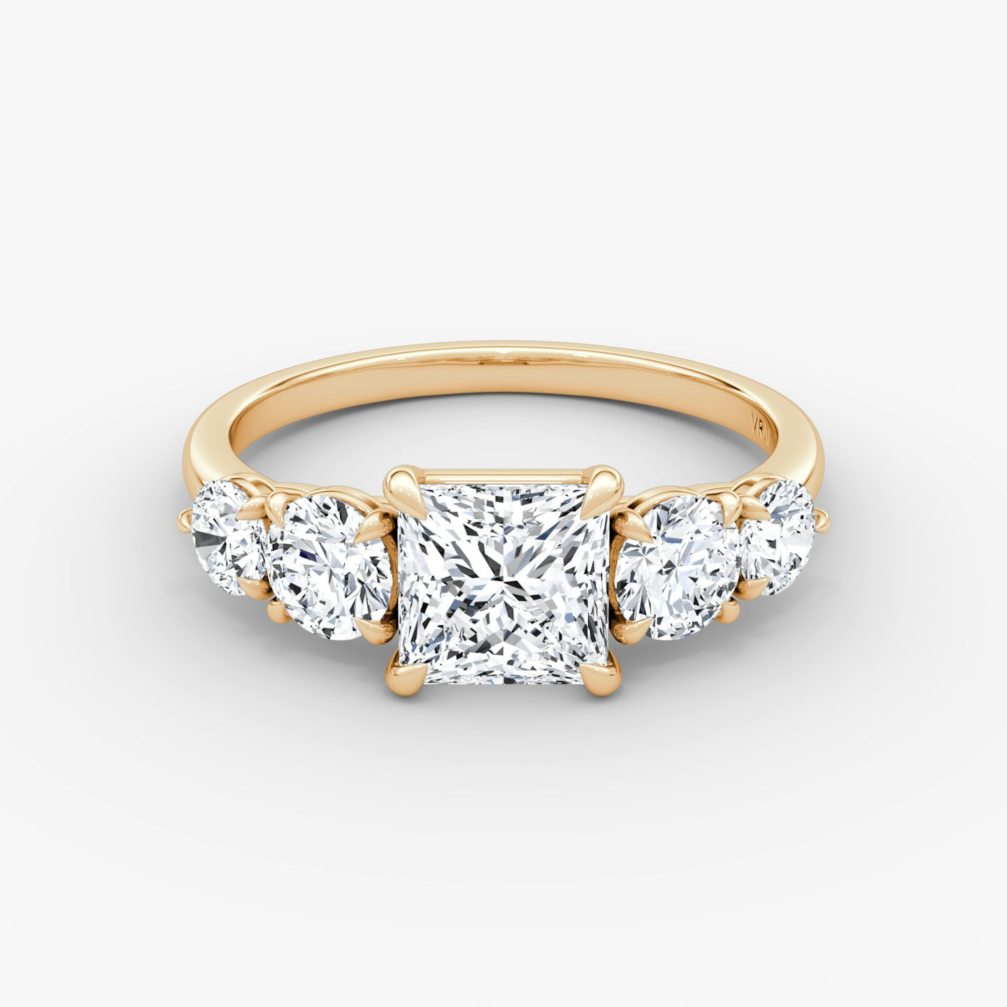 Signature Five Stone | Princess | 14k | Roségold | bandAccent: Ohne Pavé-Besatz | diamondOrientation: vertical | caratWeight: other