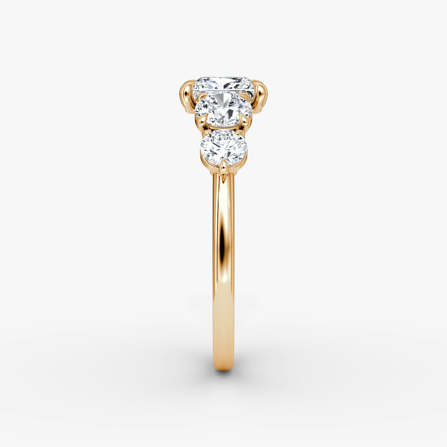 Signature Five Stone | Princess | 14k | Roségold | bandAccent: Ohne Pavé-Besatz | diamondOrientation: vertical | caratWeight: other