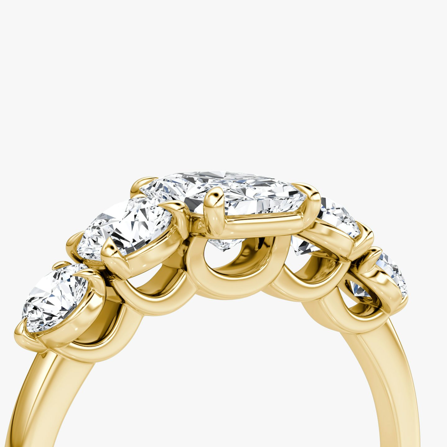 The Signature Five Stone | Radiant | 18k | Yellow Gold | bandAccent: Plain | diamondOrientation: vertical | caratWeight: other