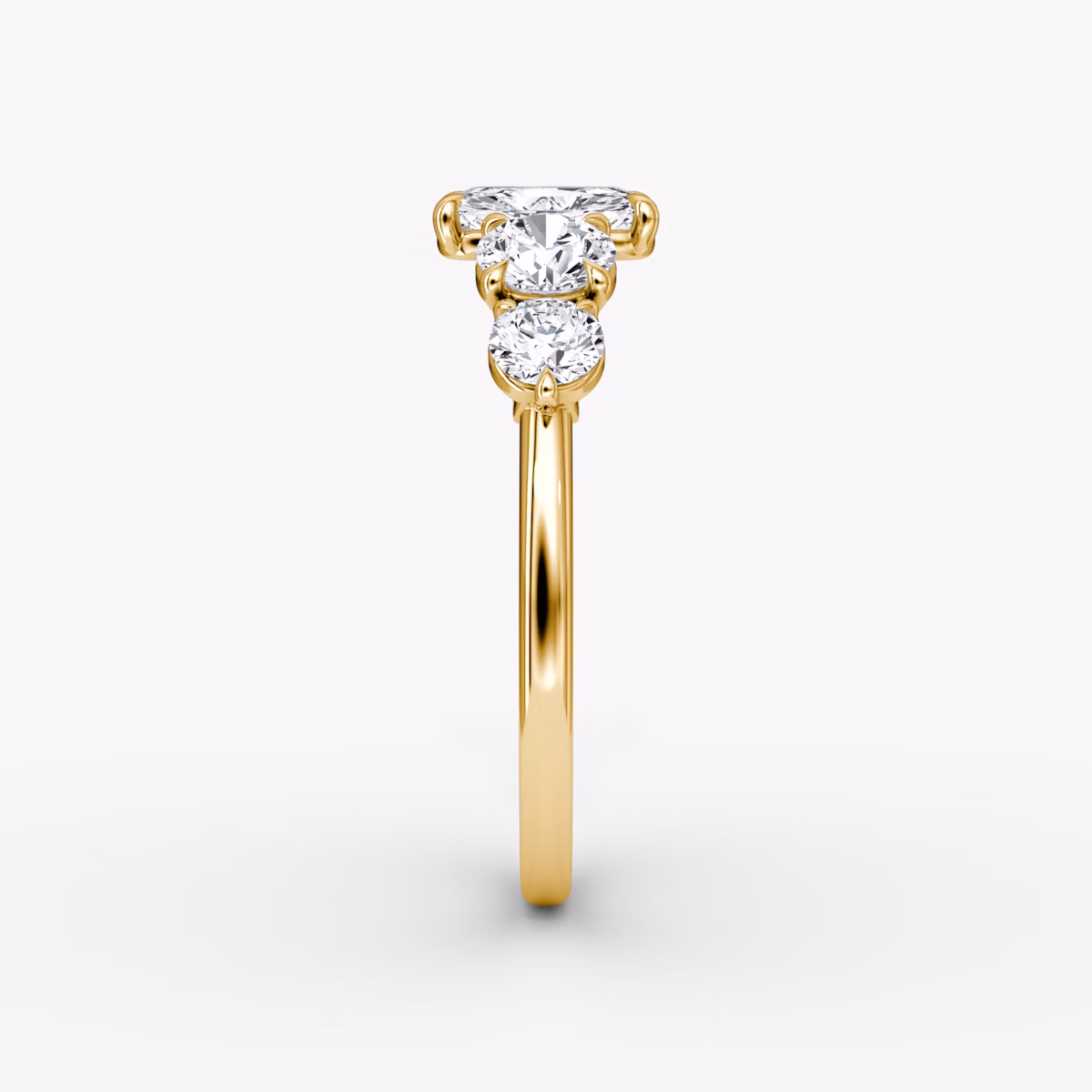 The Signature Five Stone | Radiant | 18k | Yellow Gold | bandAccent: Plain | diamondOrientation: vertical | caratWeight: other