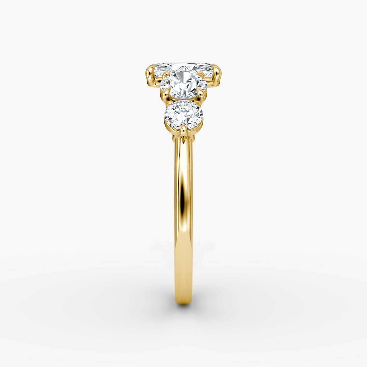The Signature Five Stone | Radiant | 18k | Yellow Gold | bandAccent: Plain | diamondOrientation: vertical | caratWeight: other
