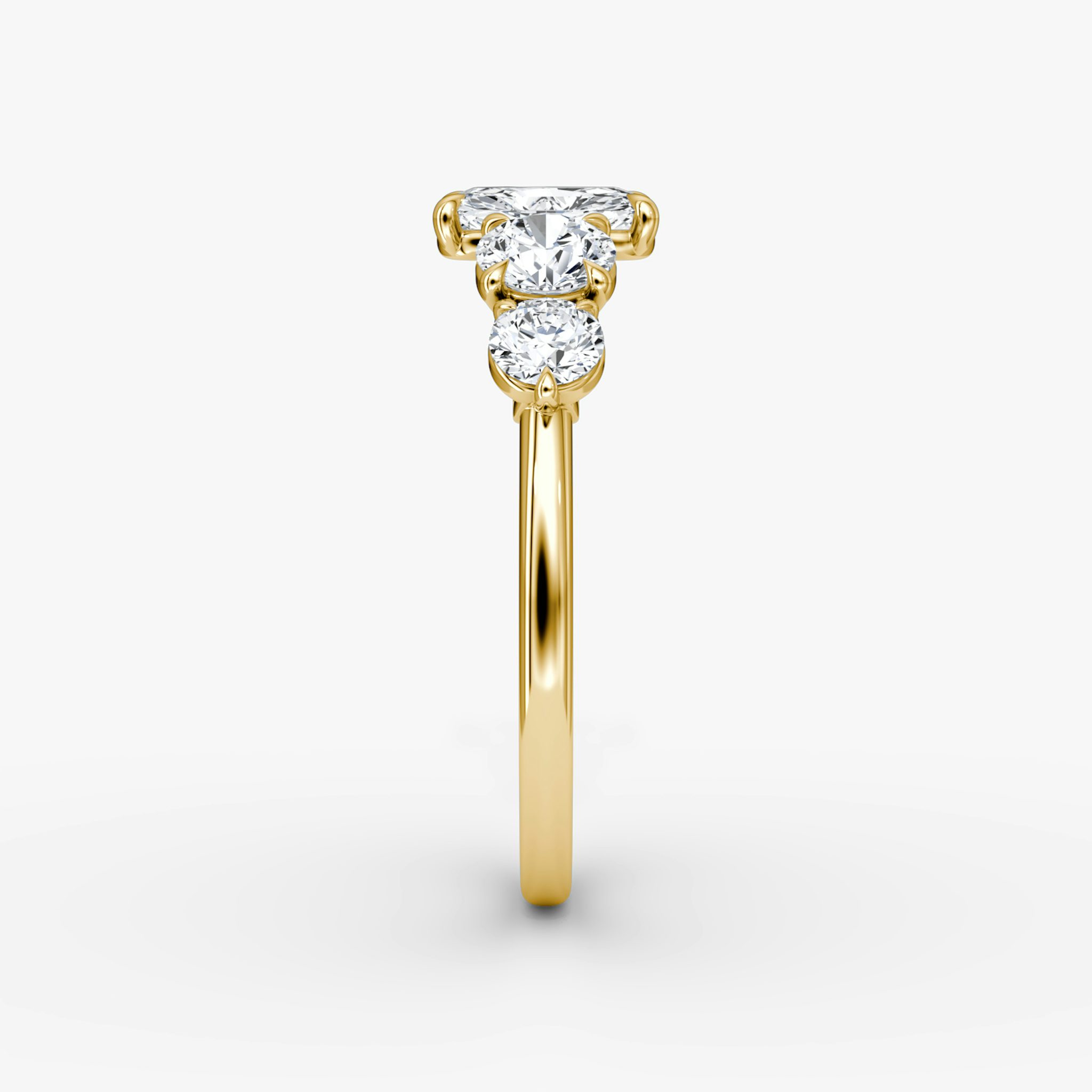 The Signature Five Stone | Radiant | 18k | Yellow Gold | bandAccent: Plain | diamondOrientation: vertical | caratWeight: other
