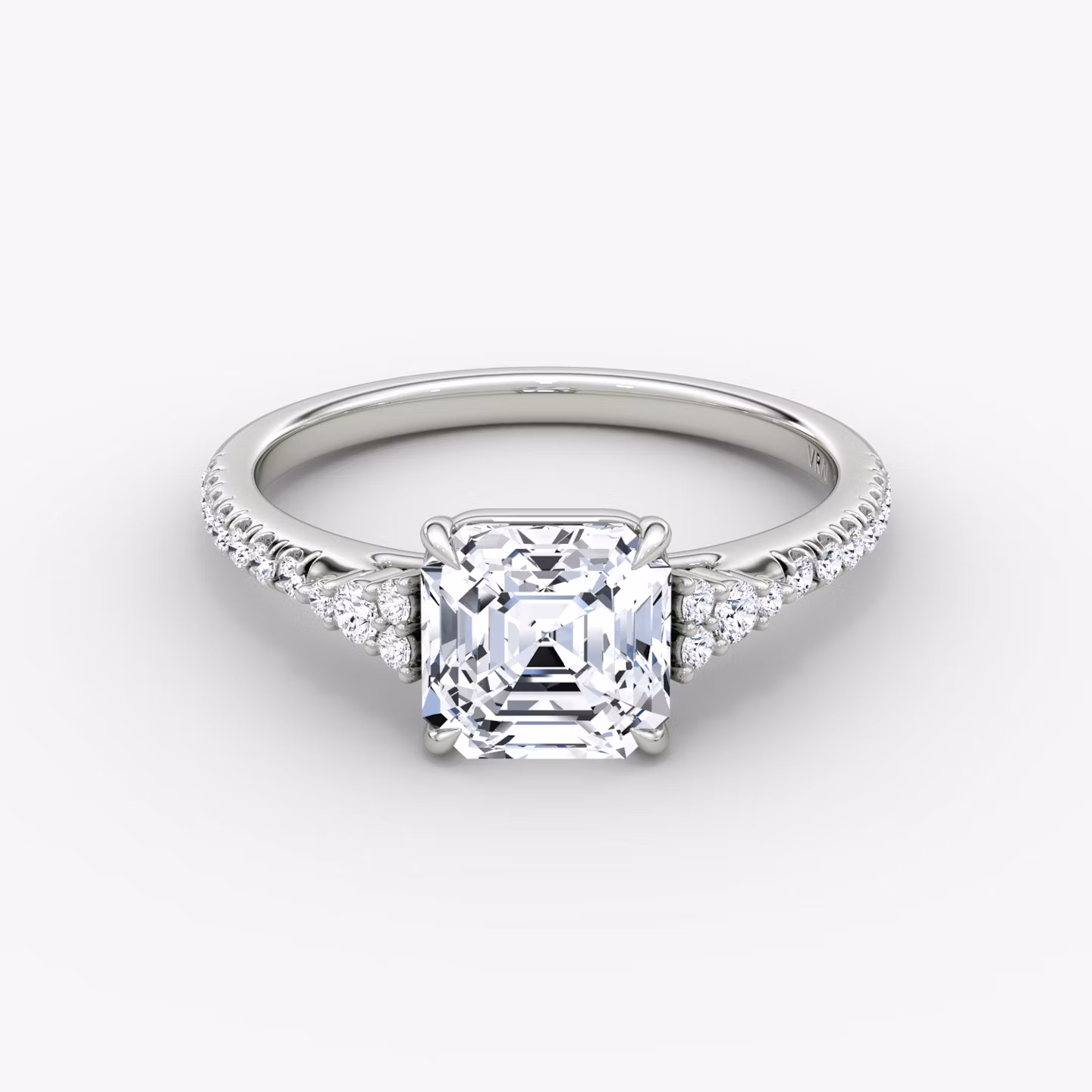 The Side Cluster Cathedral Asscher | White Gold