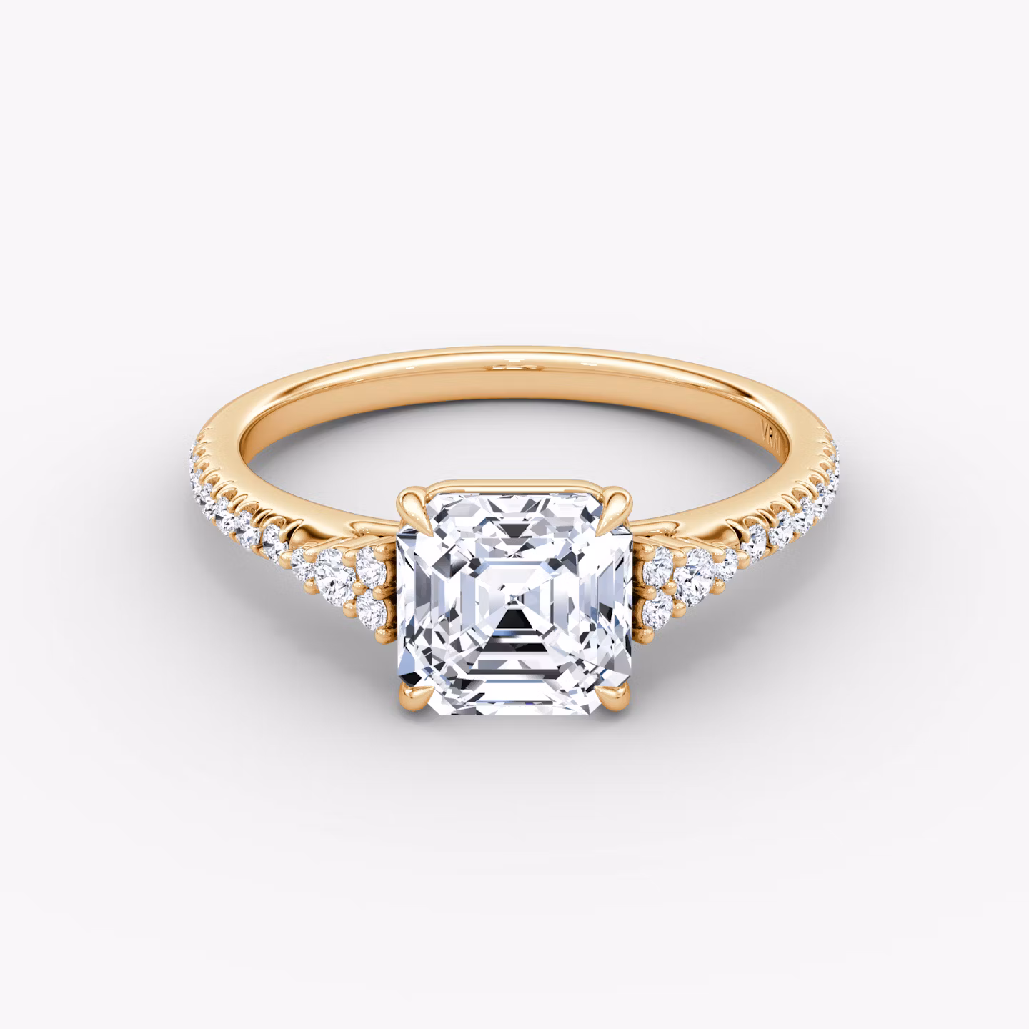 The Side Cluster Cathedral Asscher | Rose Gold