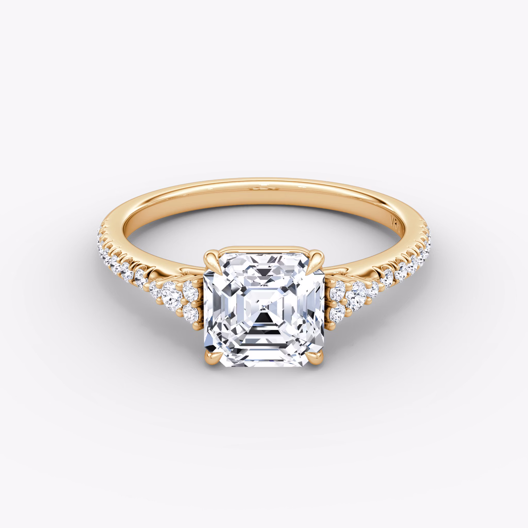 The Side Cluster Cathedral Asscher | Rose Gold