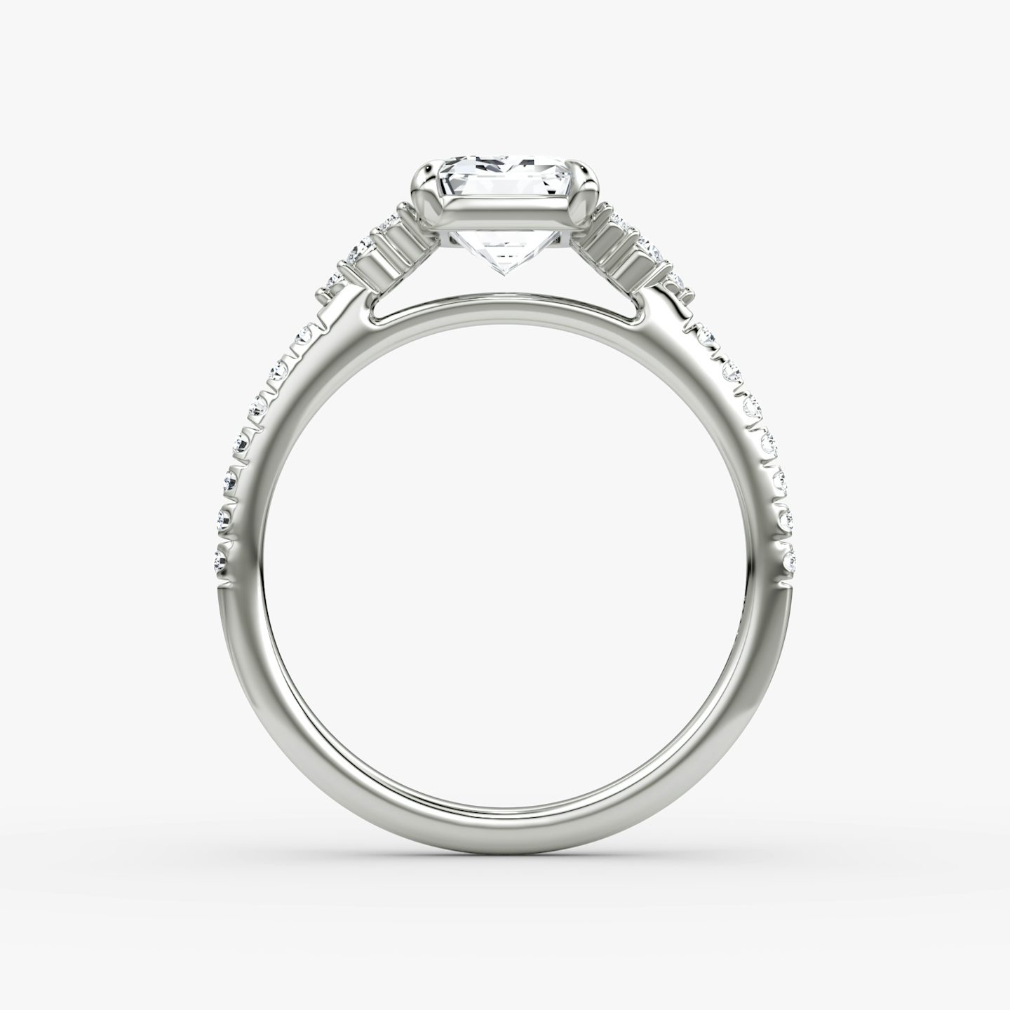 Side Cluster Cathedral | Emerald | Platin | bandAccent: Mit Pavé-Besatz | diamondOrientation: vertical | caratWeight: other