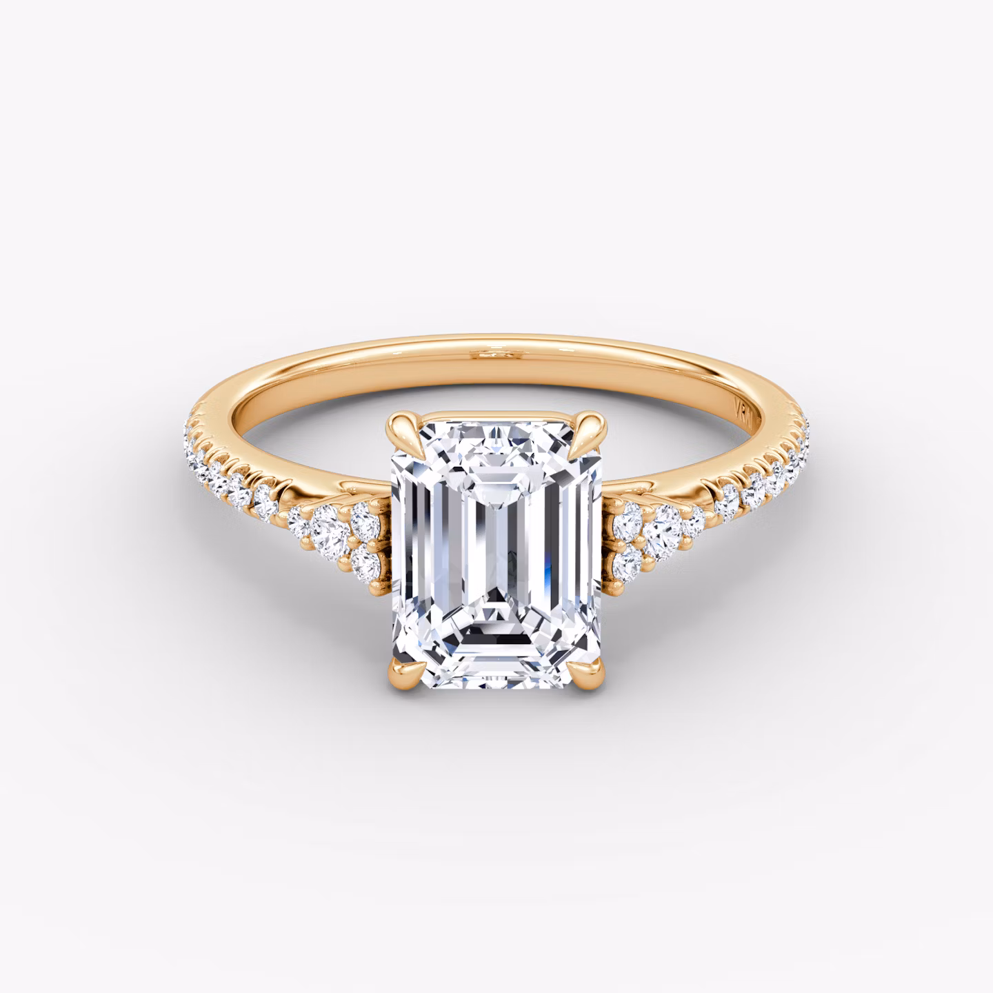 The Side Cluster Cathedral Emerald | Rose Gold