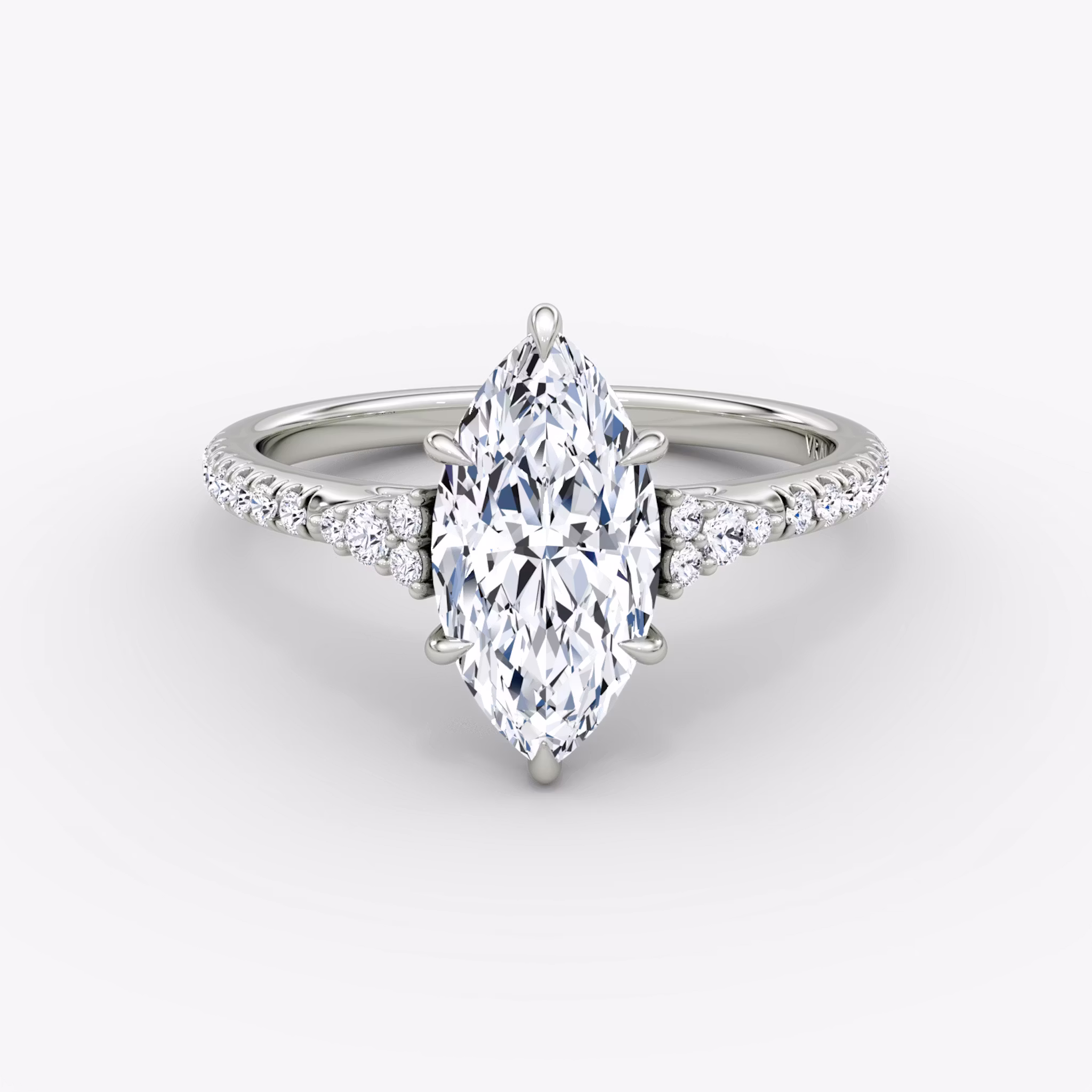 Side Cluster Cathedral Marquise | Platinum