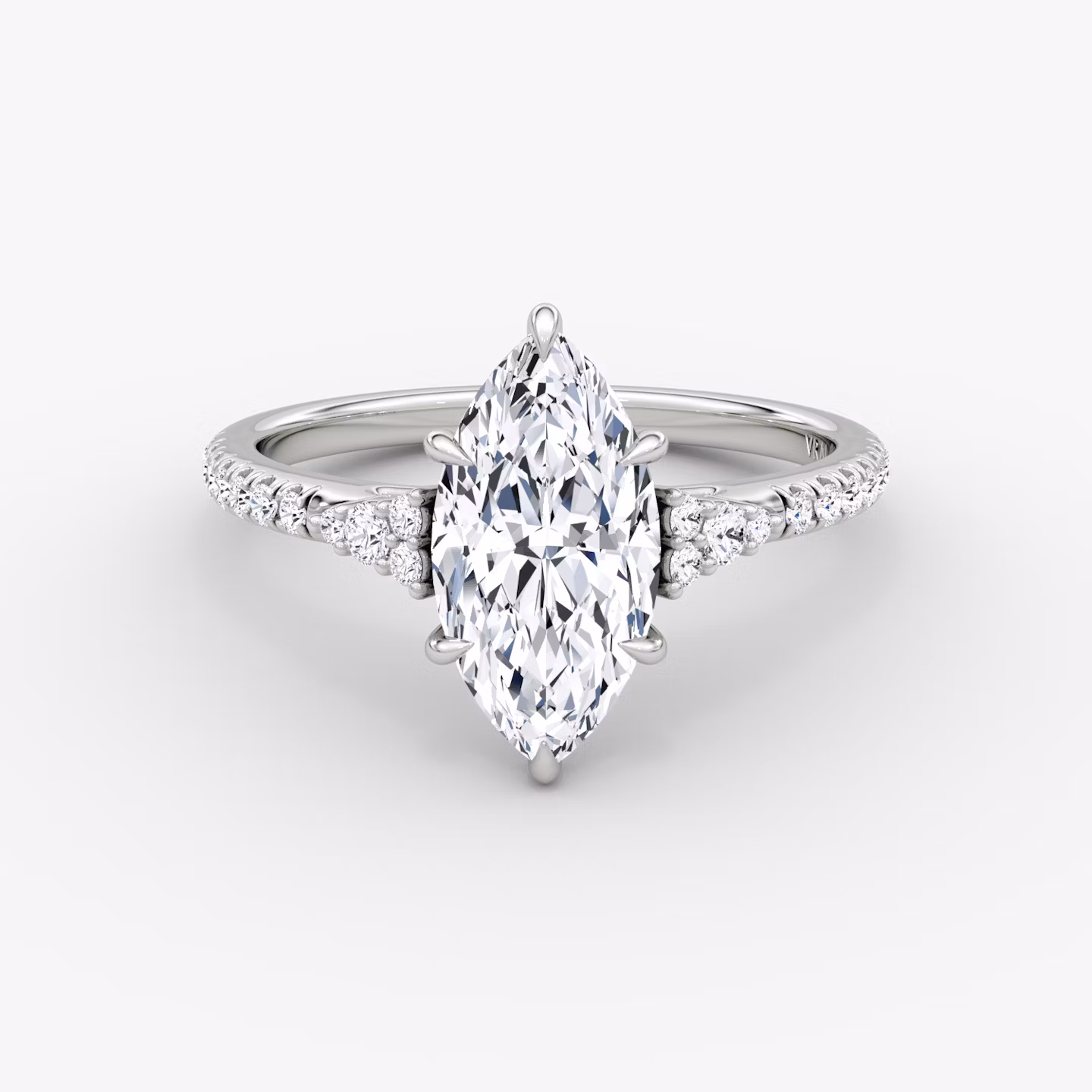 The Side Cluster Cathedral | Marquise | Platinum | bandAccent: Pavé | diamondOrientation: vertical | caratWeight: other