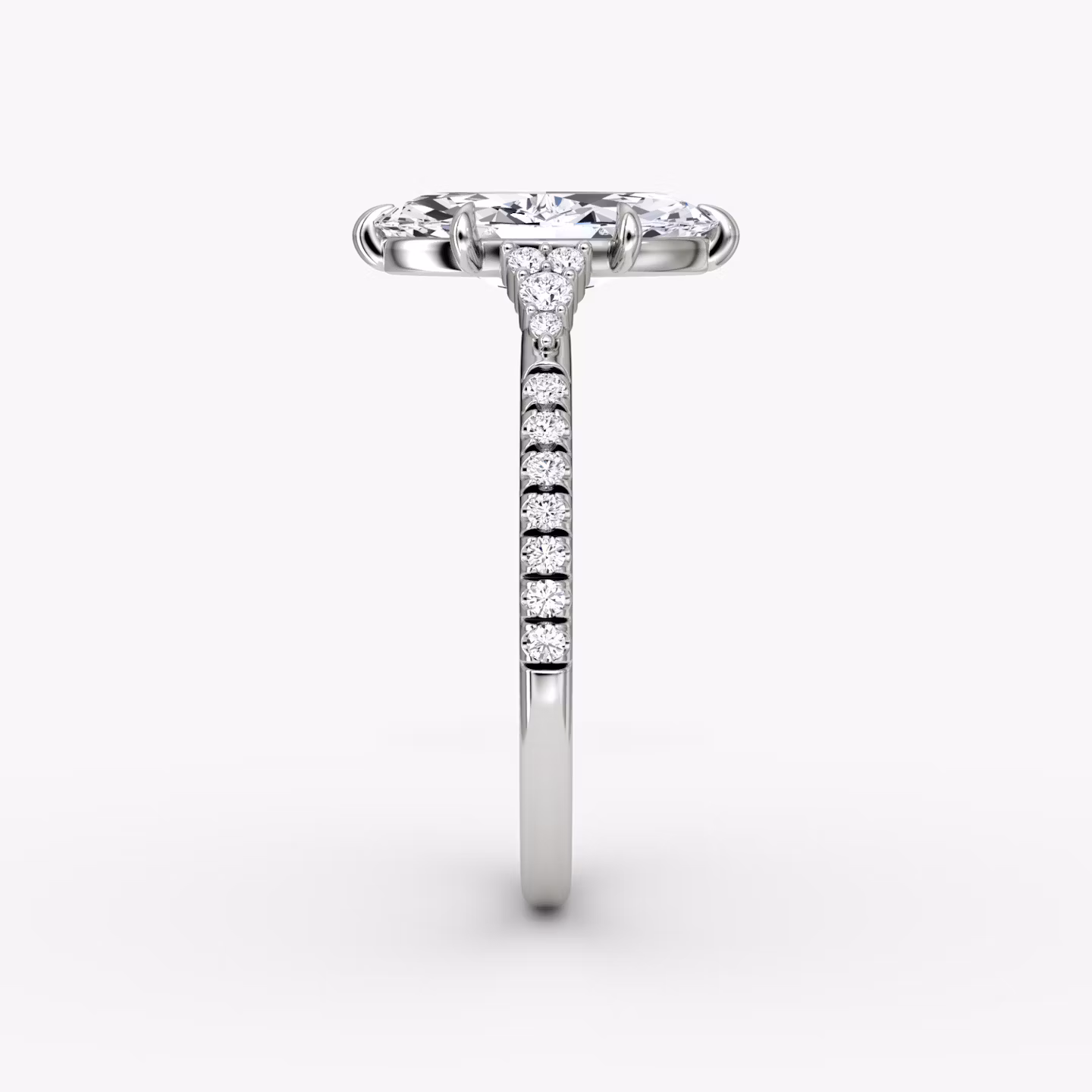 The Side Cluster Cathedral | Marquise | Platinum | bandAccent: Pavé | diamondOrientation: vertical | caratWeight: other