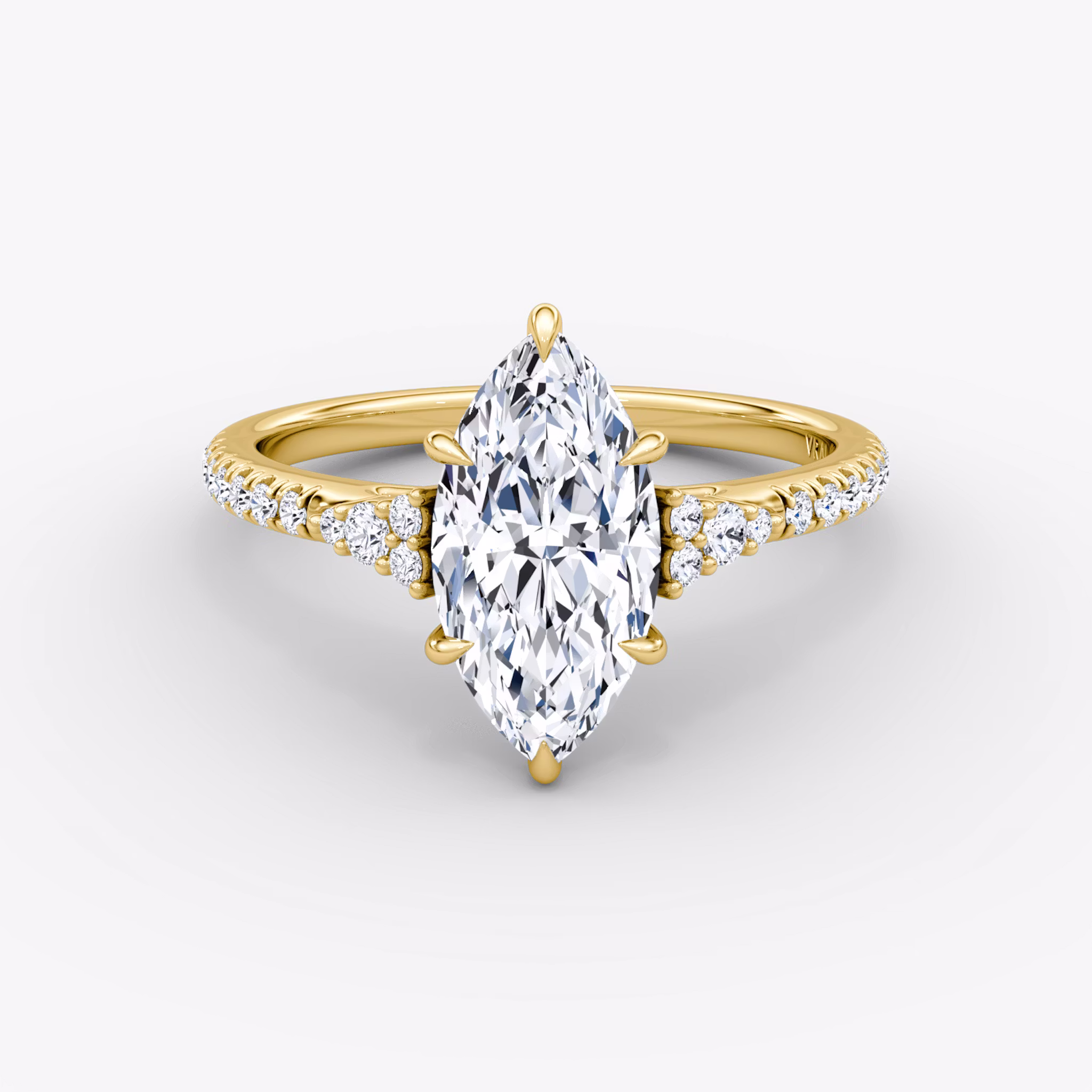 The Side Cluster Cathedral Marquise | Yellow Gold